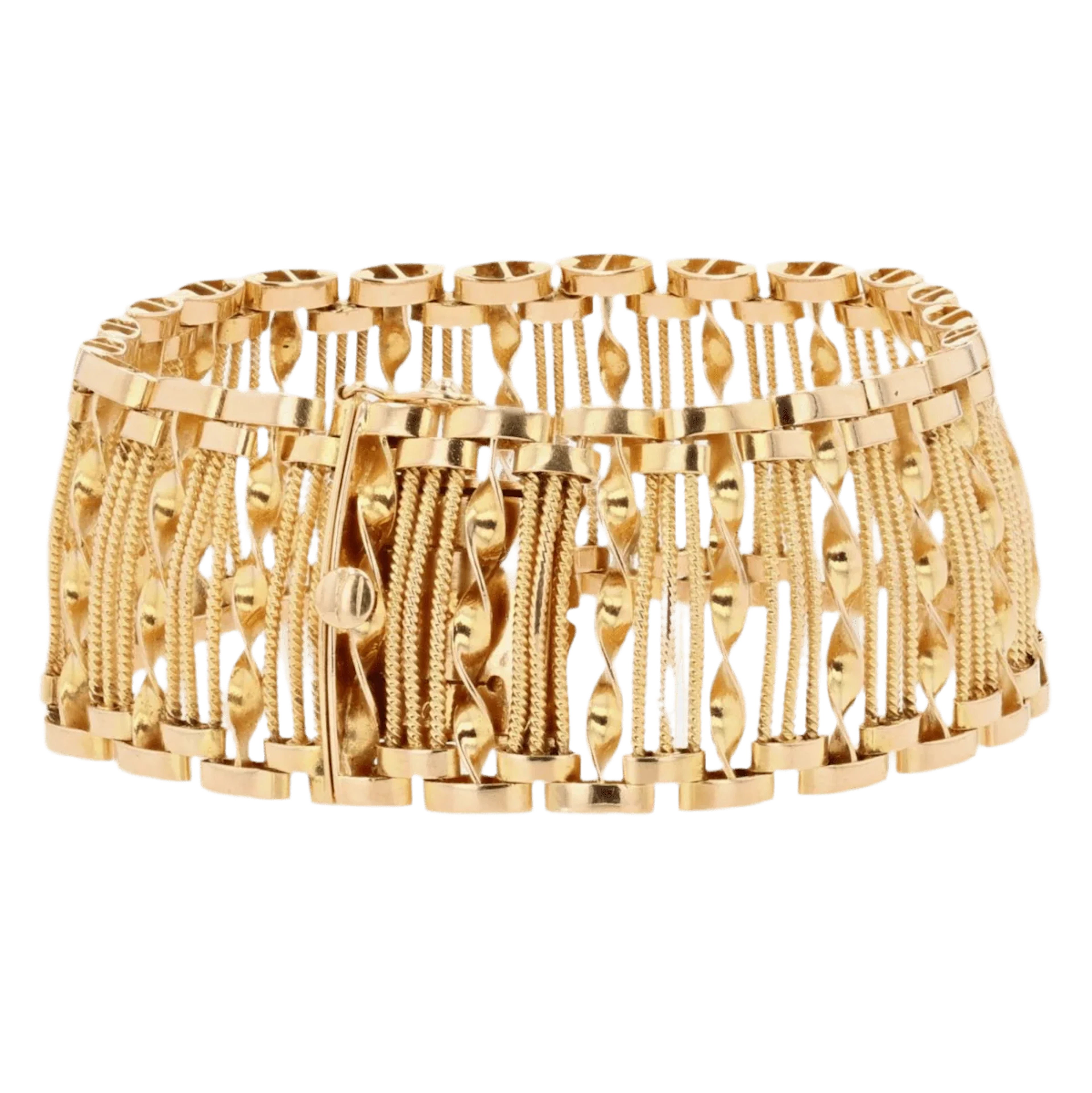 Flexible bracelet in yellow gold