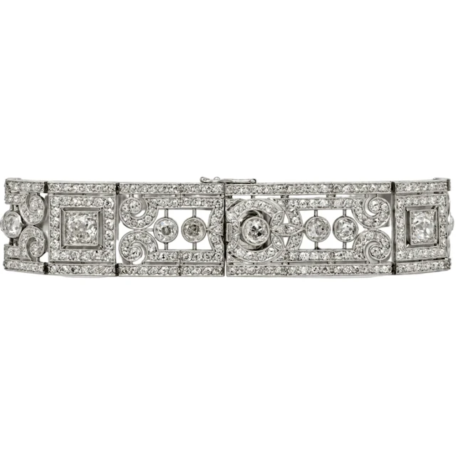 Bracelet Manchette en platine et diamants