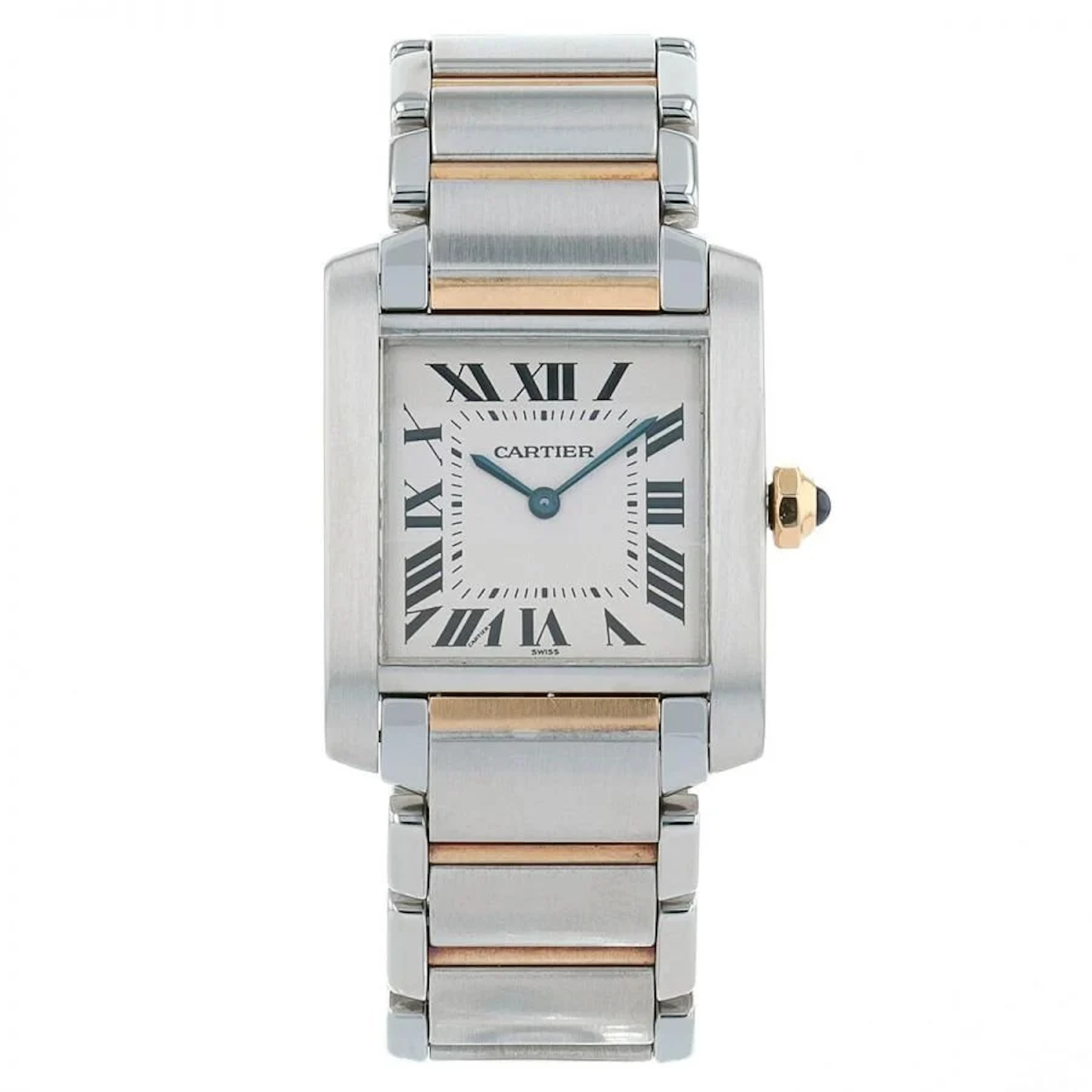 CARTIER "Tank Française" watch in yellow gold and stainless steel