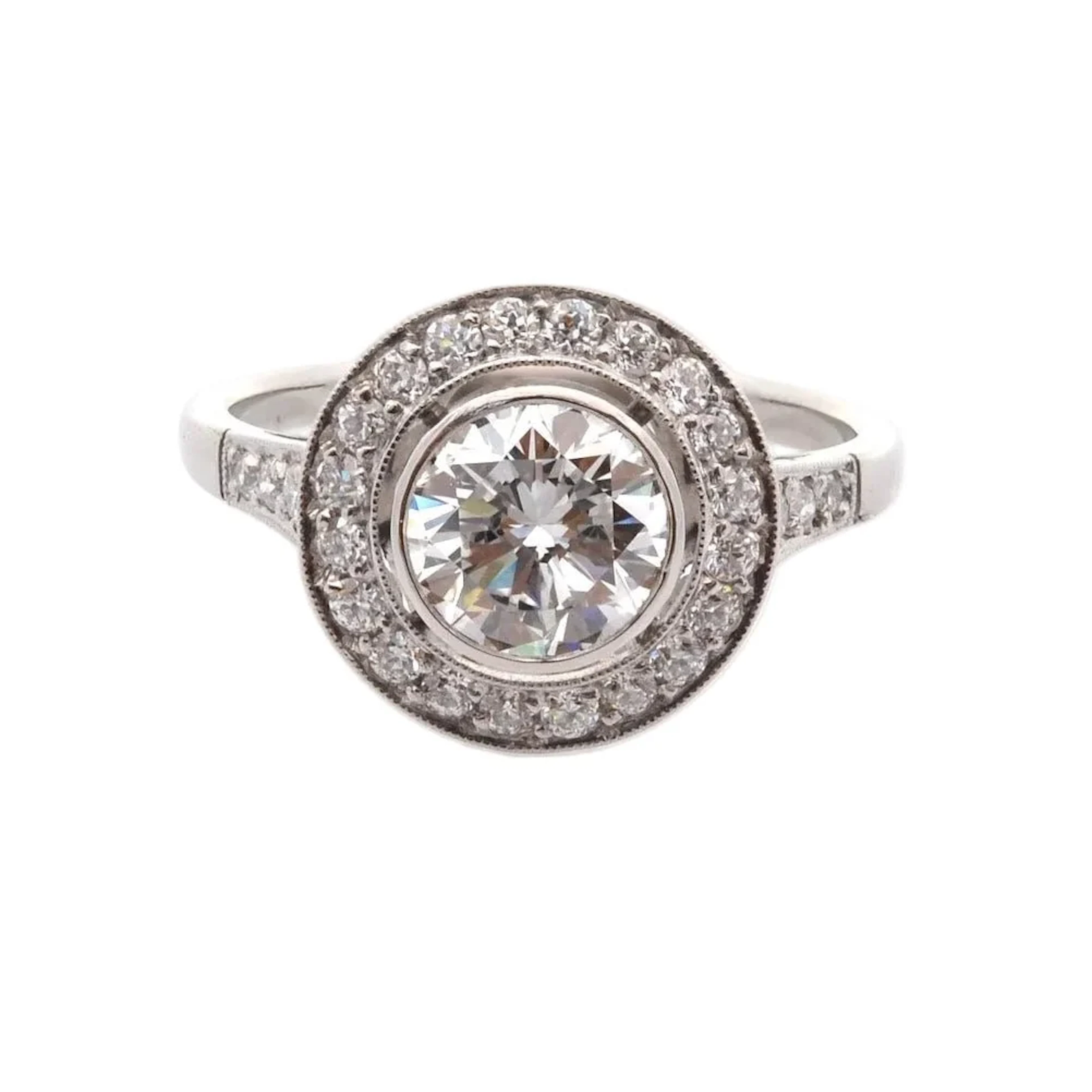 Platinum and diamond surround ring