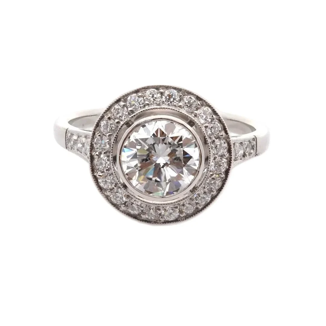 Platinum and diamond surround ring