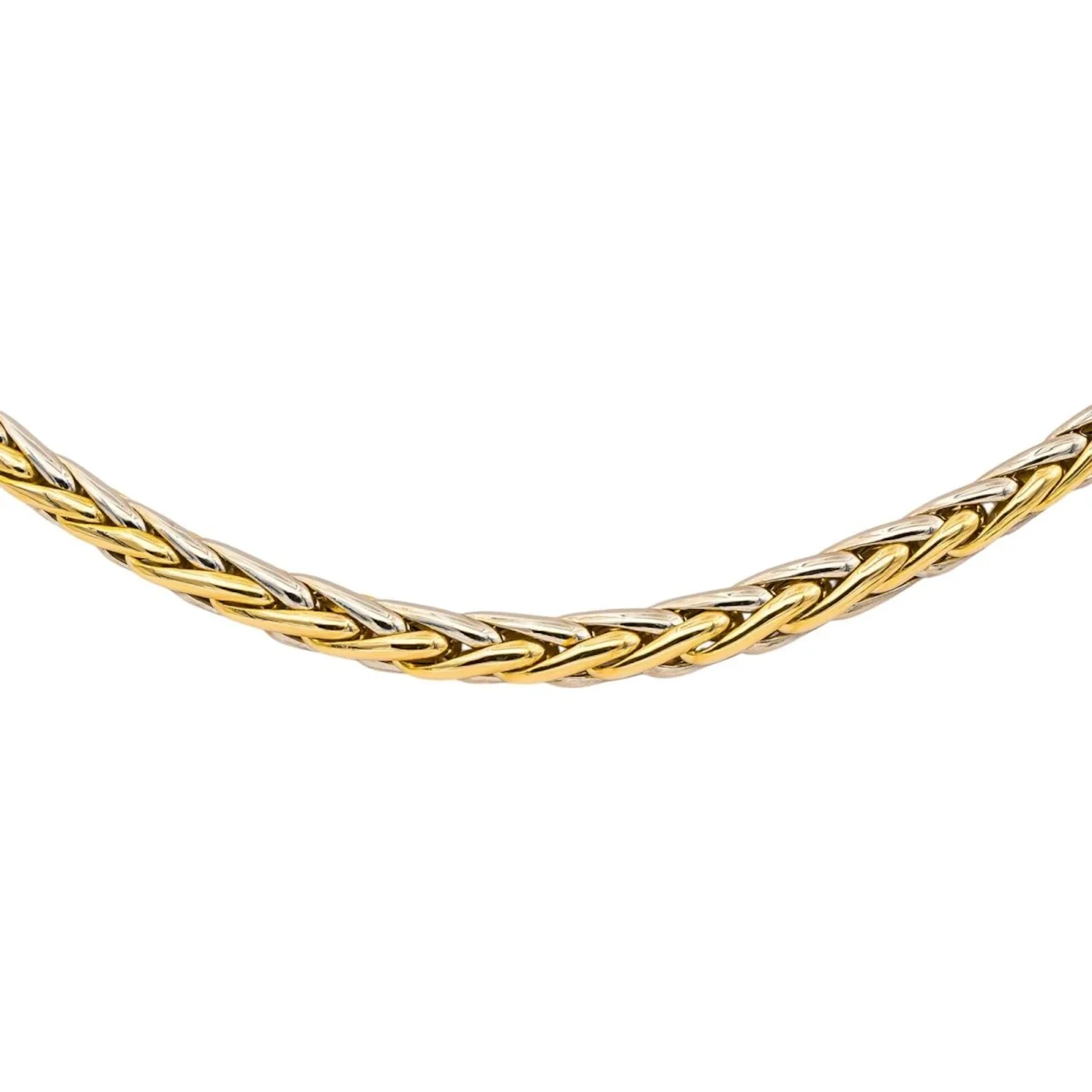 Caplain saint André Necklace Palm mesh Yellow gold