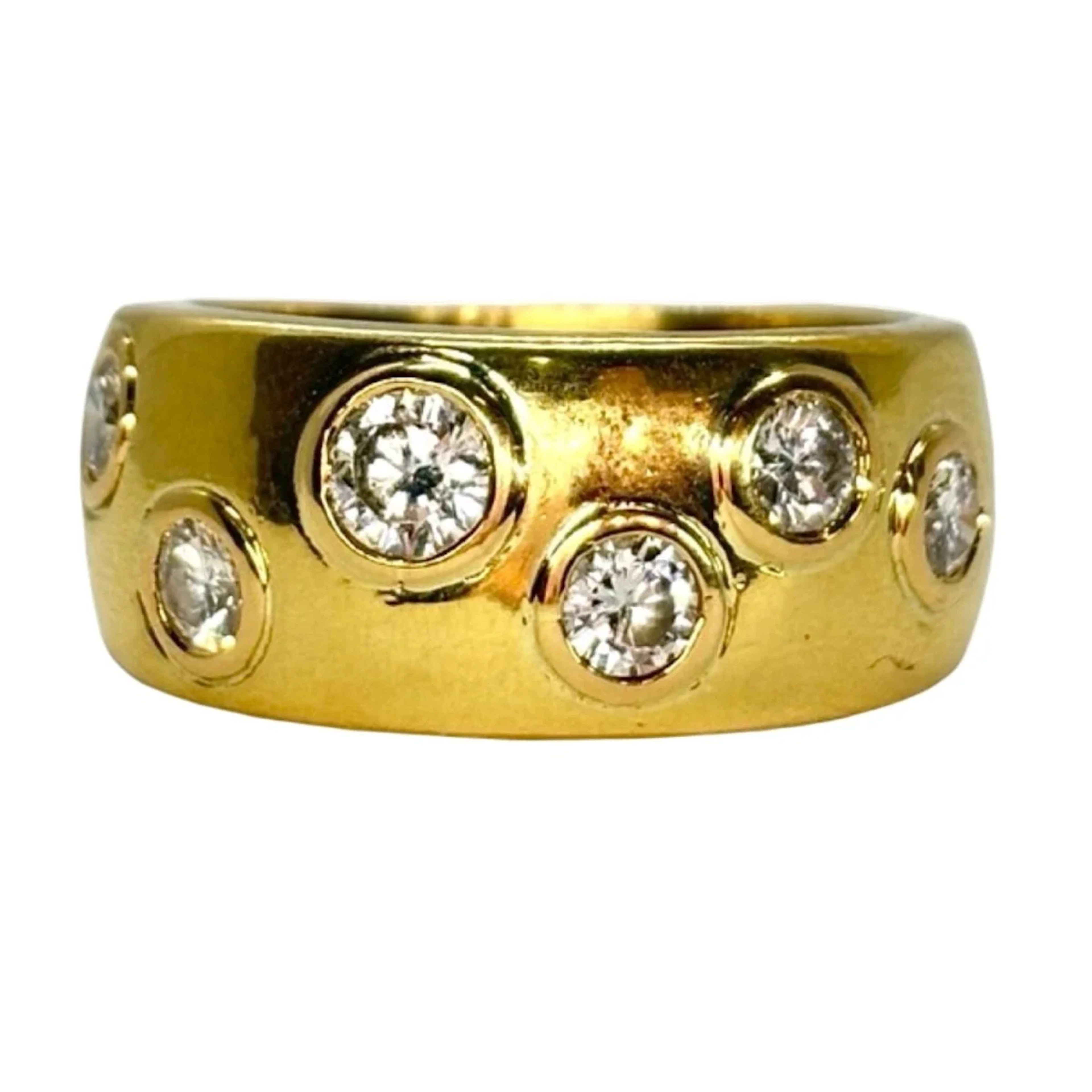 Ring Jonc in yellow gold and diamonds