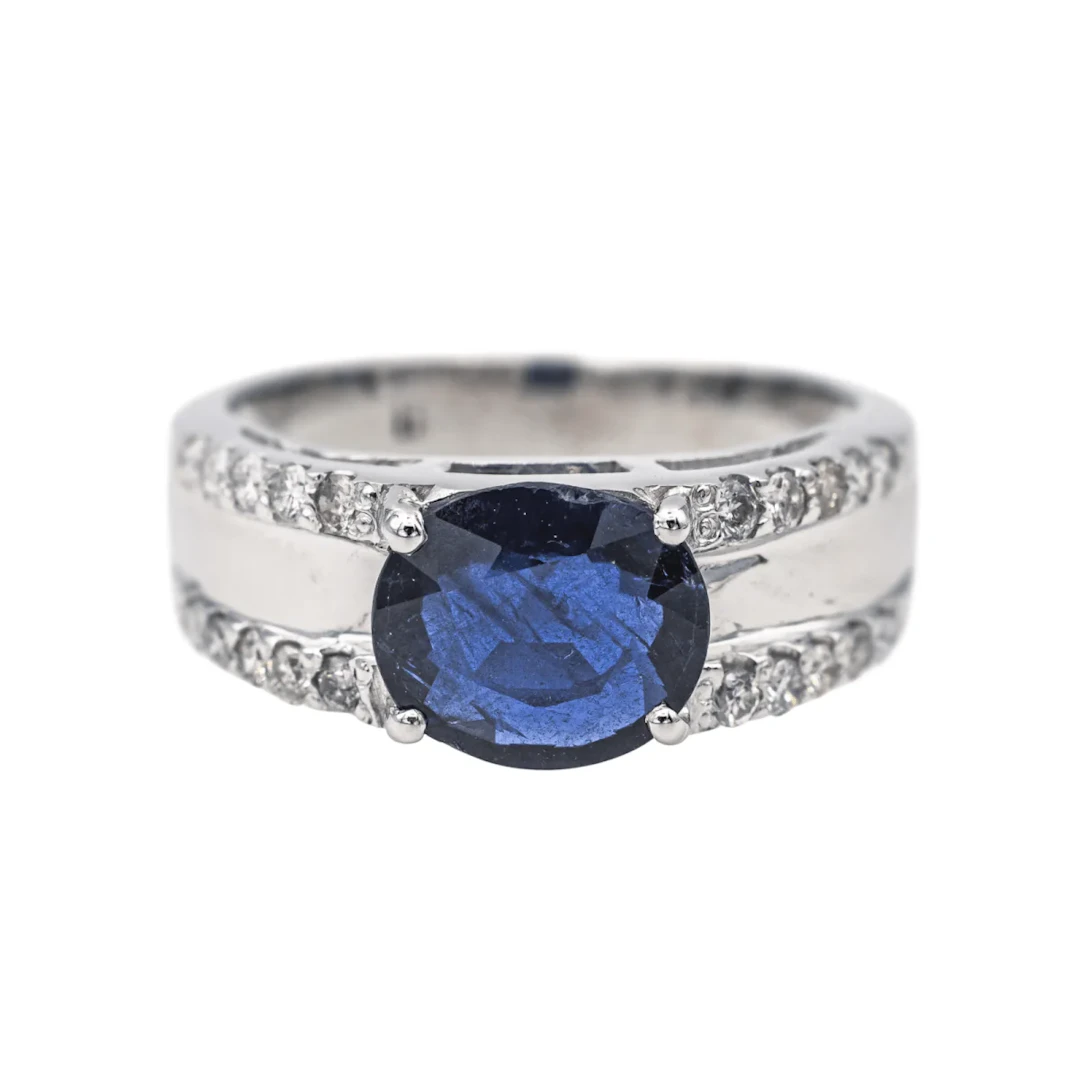 Ring Headband in white gold, sapphire and diamonds