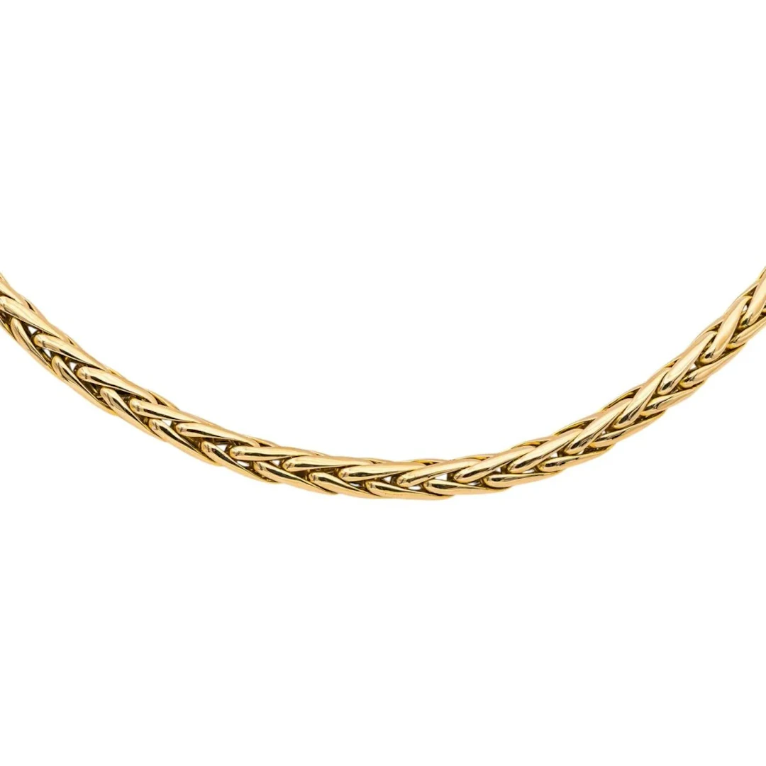 Yellow Gold Palm Leaf Link Necklace