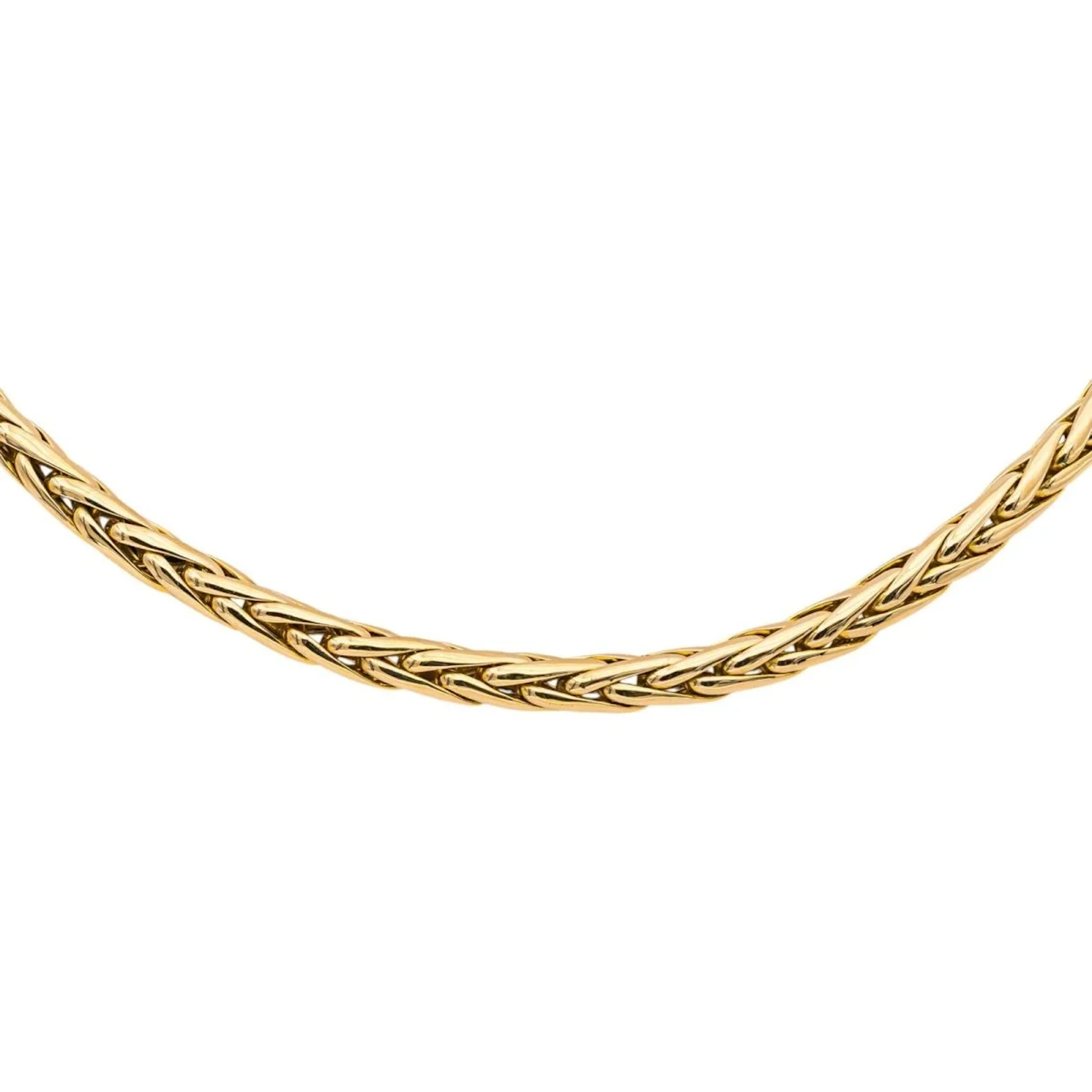 Yellow Gold Palm Leaf Link Necklace