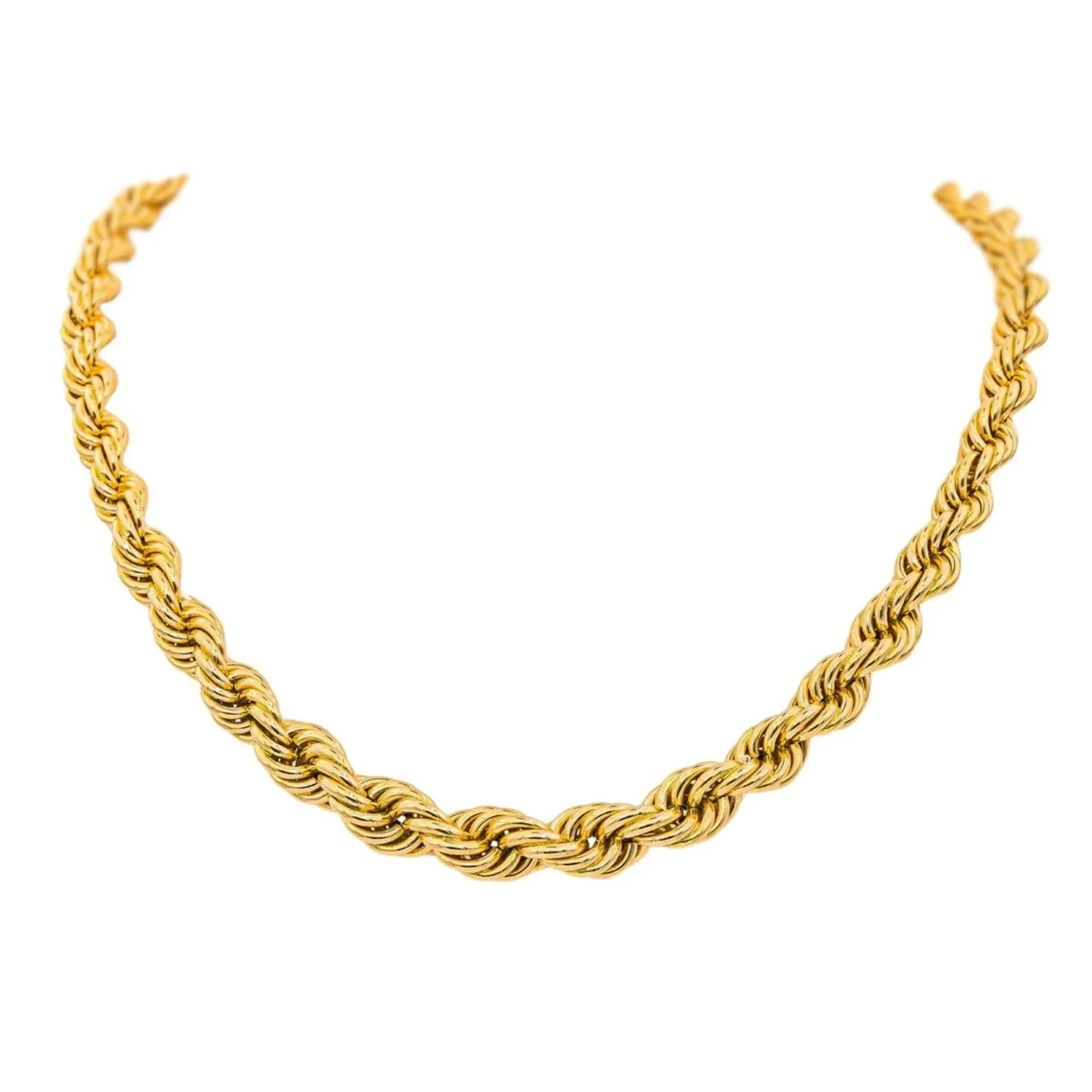Twisted chain necklace in yellow gold