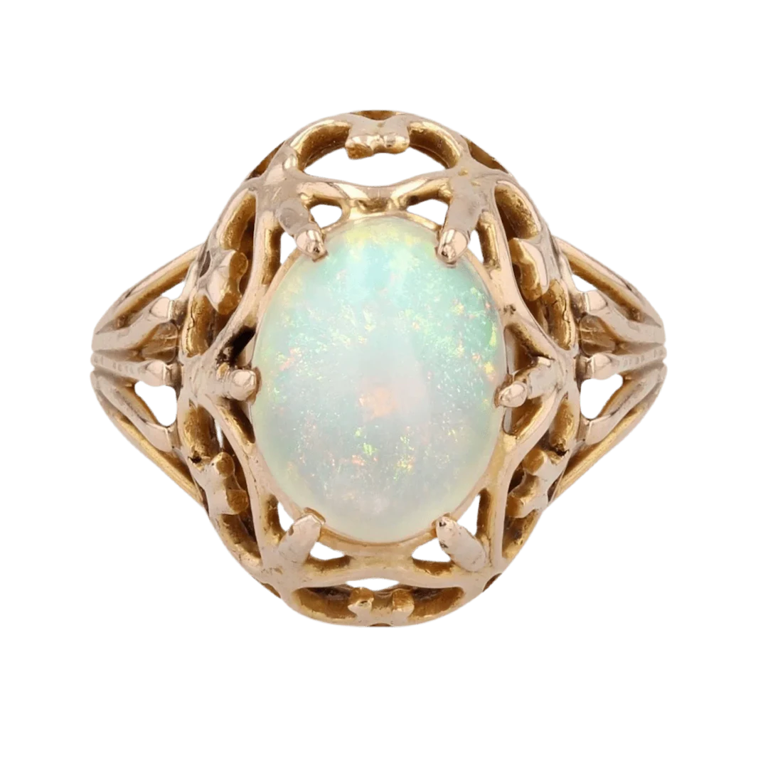 Rose gold and opal dome ring