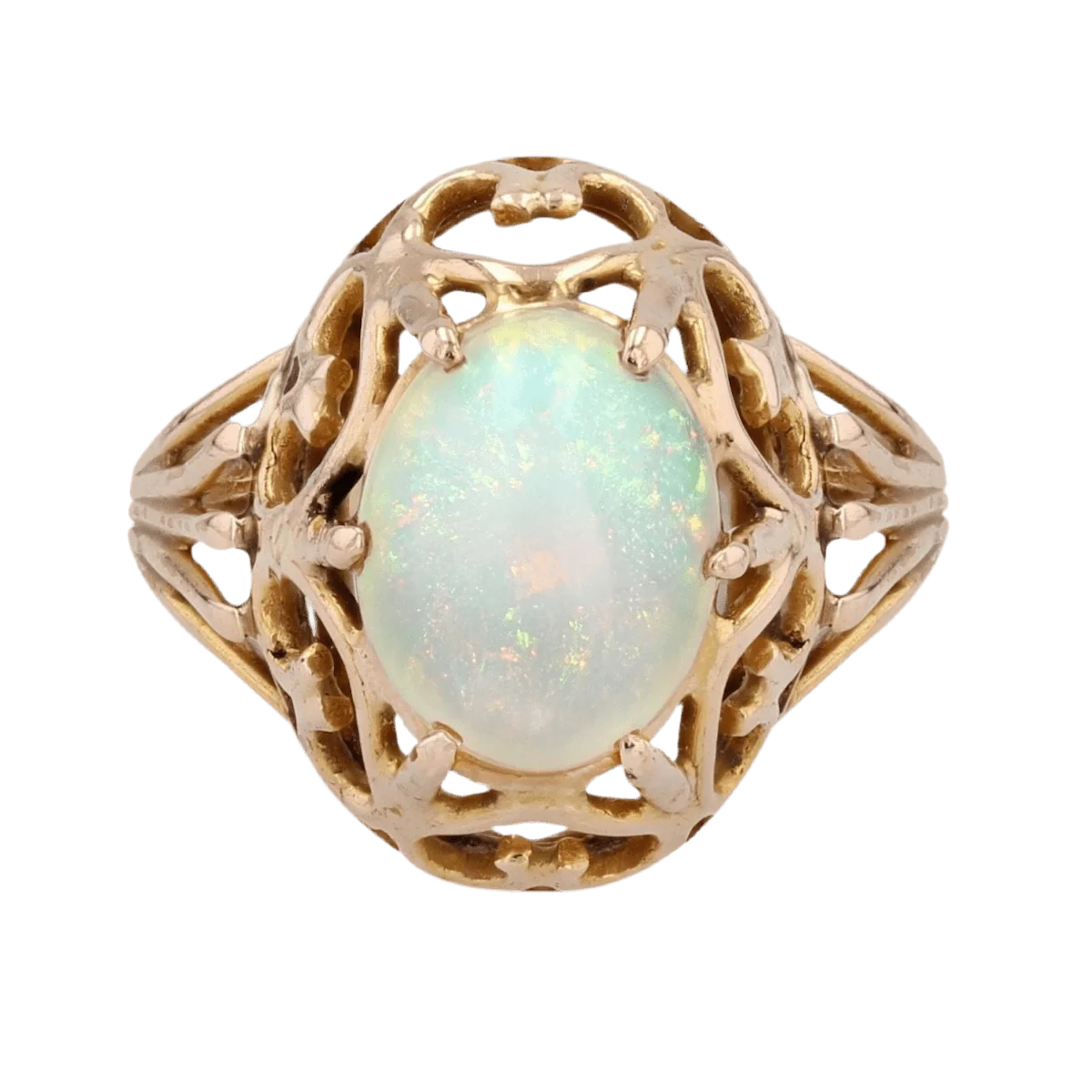 Rose gold and opal dome ring