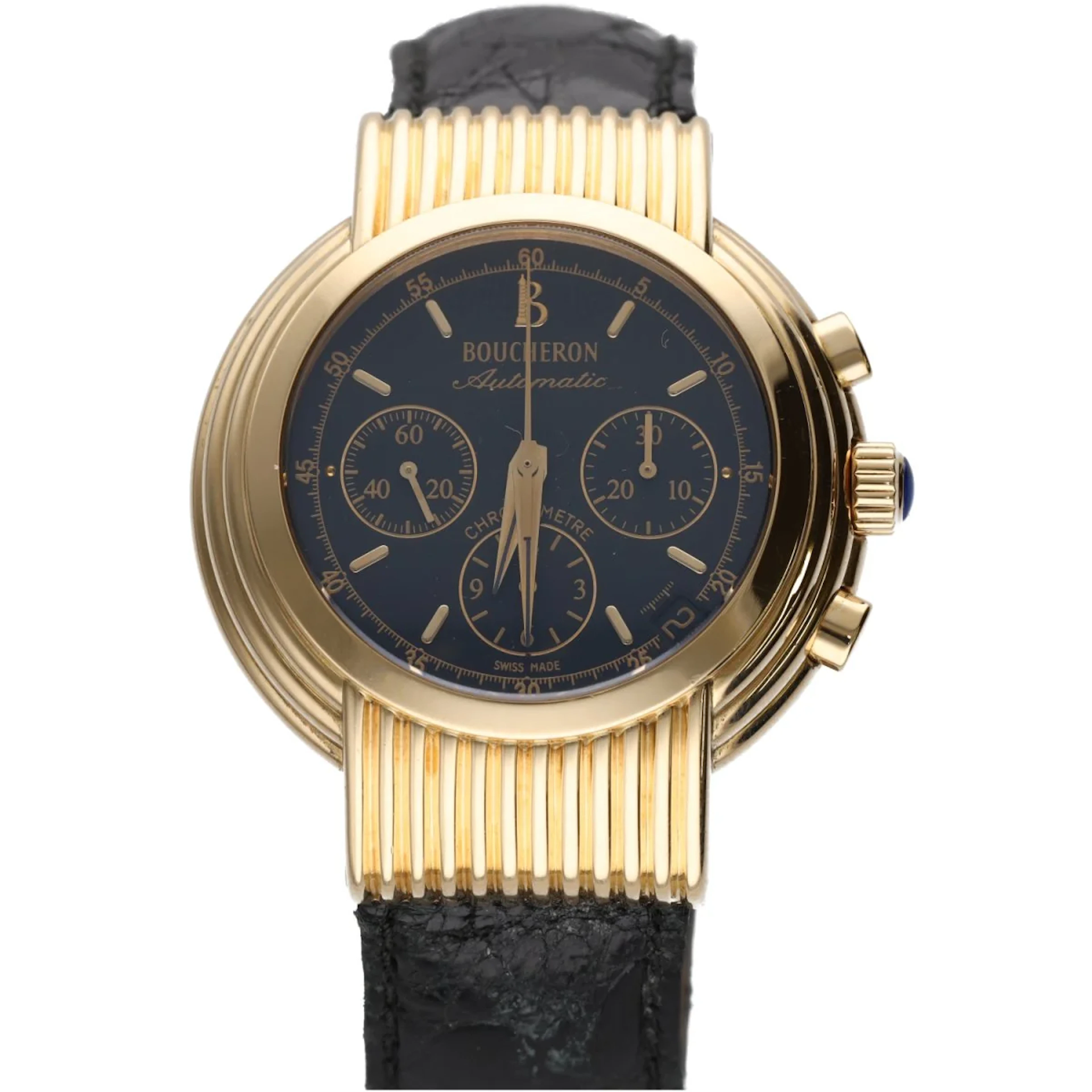 Watch BOUCHERON "Solis" in yellow gold and leather
