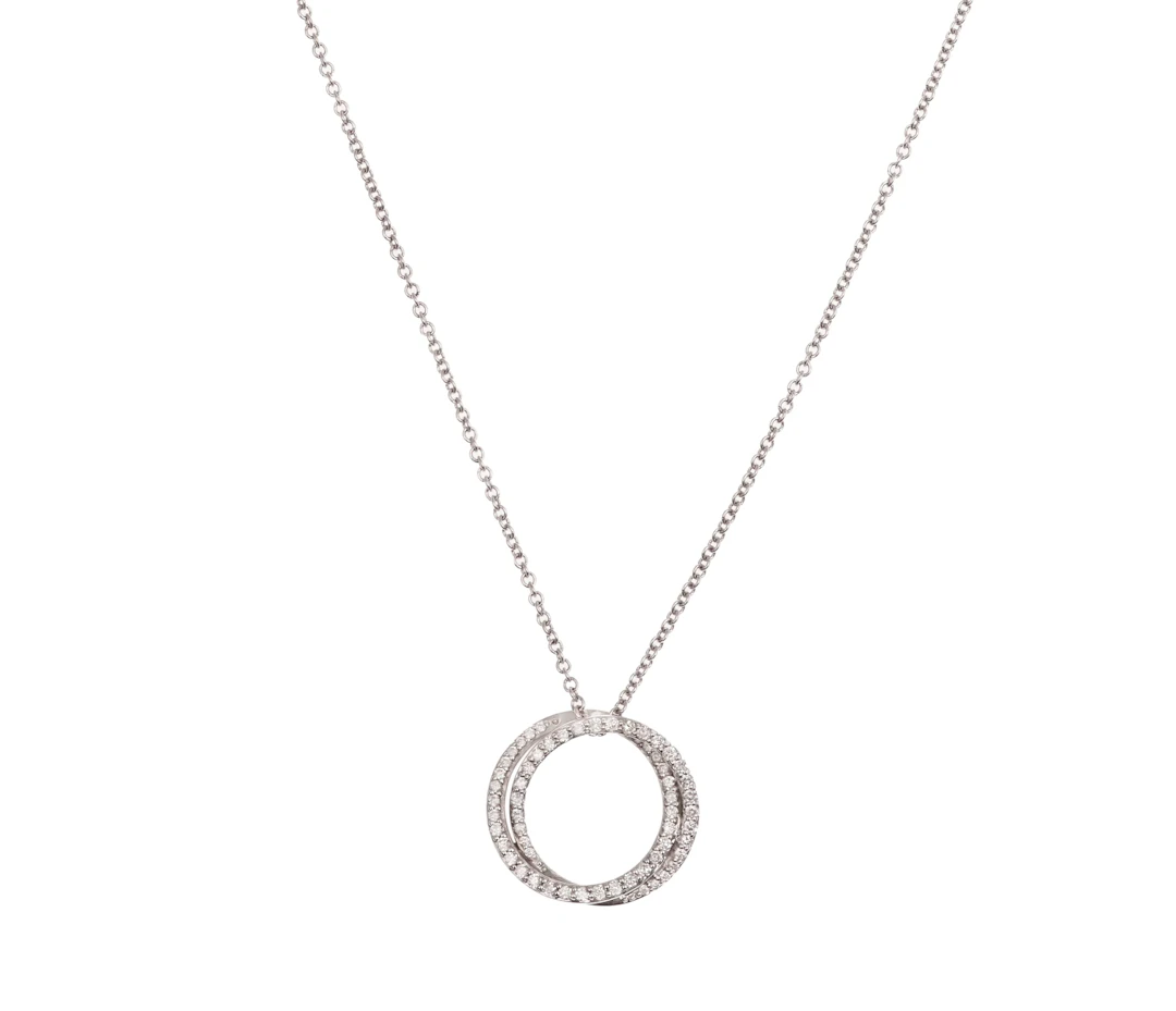 Necklace Pendant in white gold and diamonds