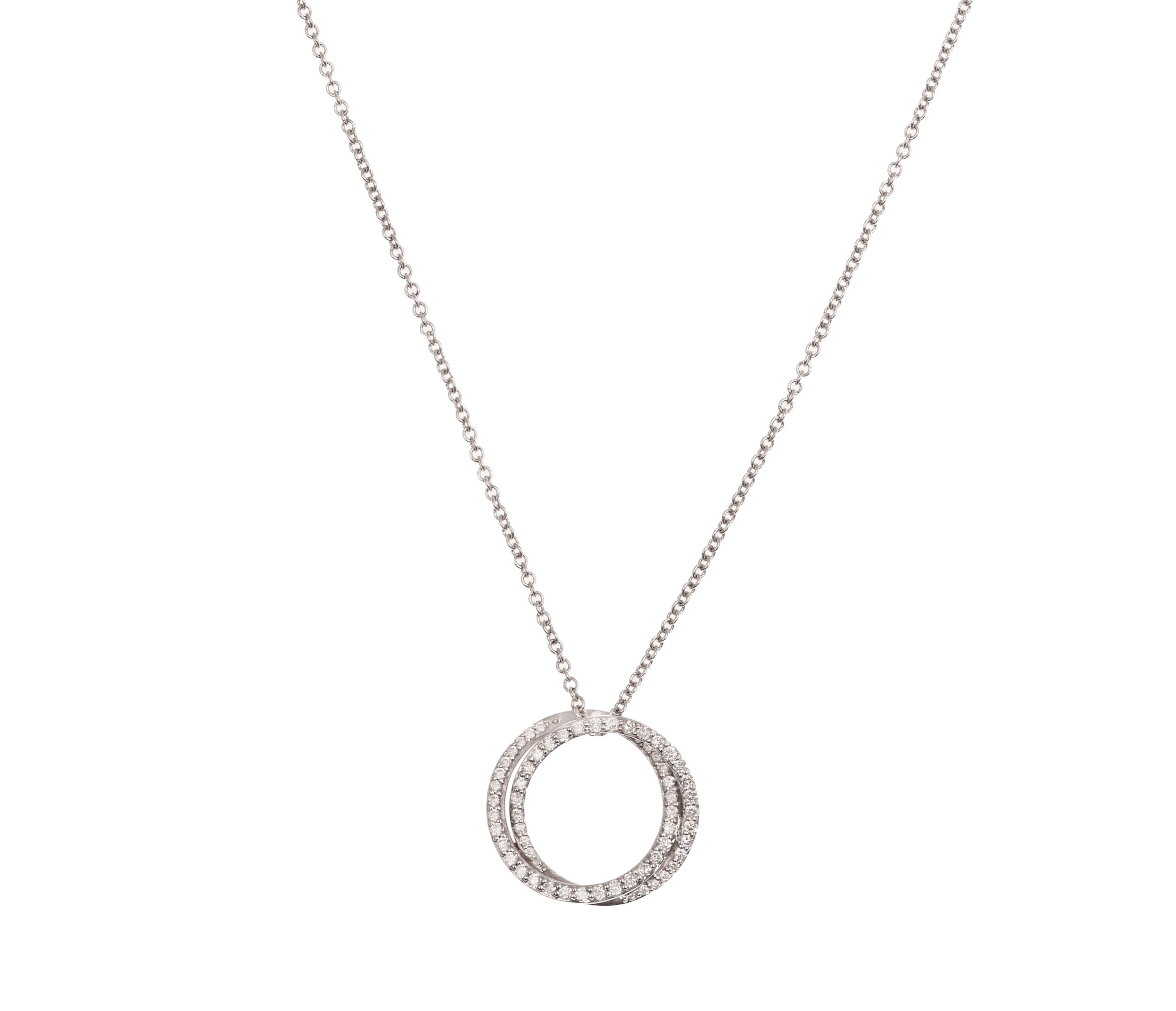Necklace Pendant in white gold and diamonds