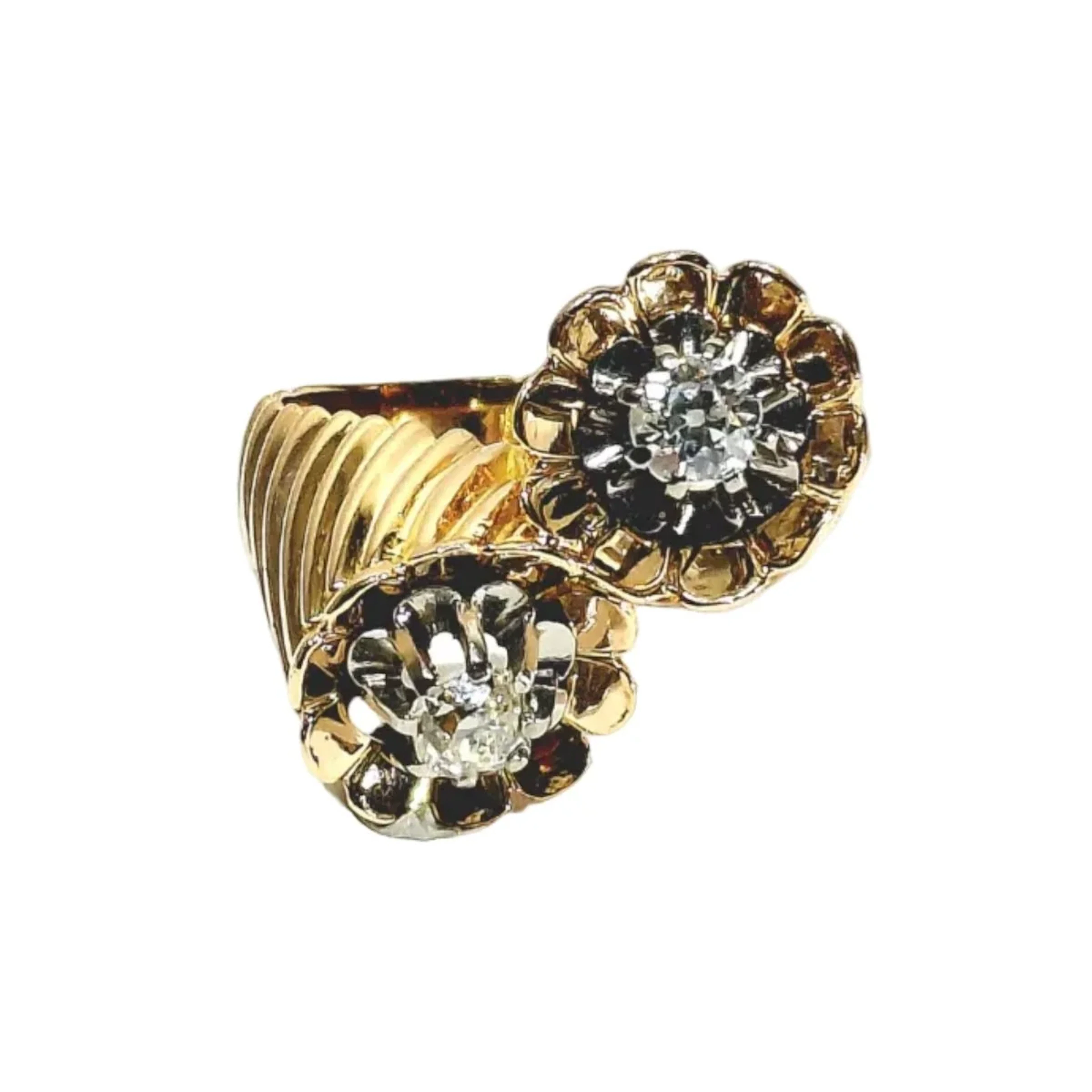 Ring You And Me in rose gold, paltinium, and diamonds