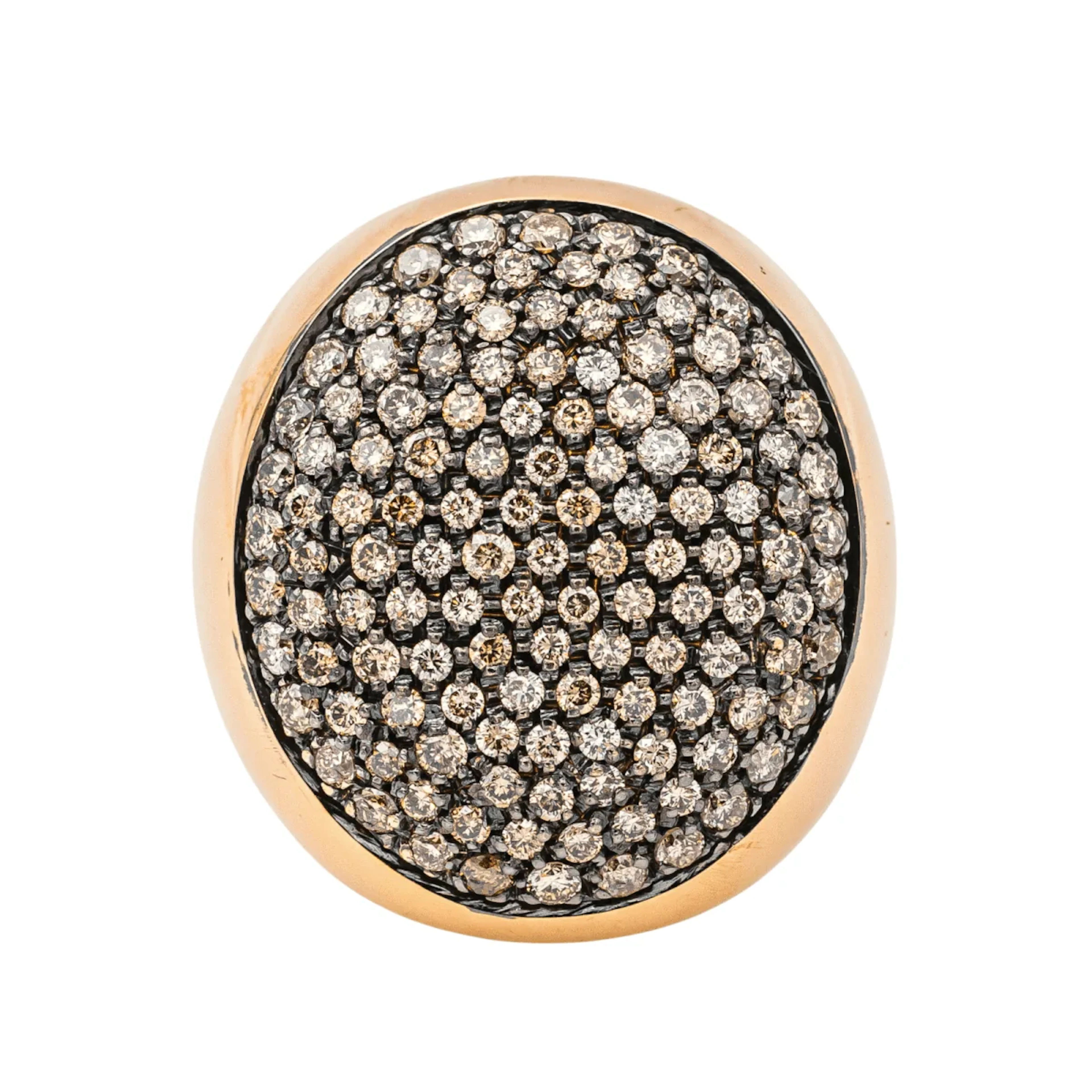 Cocktail ring in pink gold and diamonds