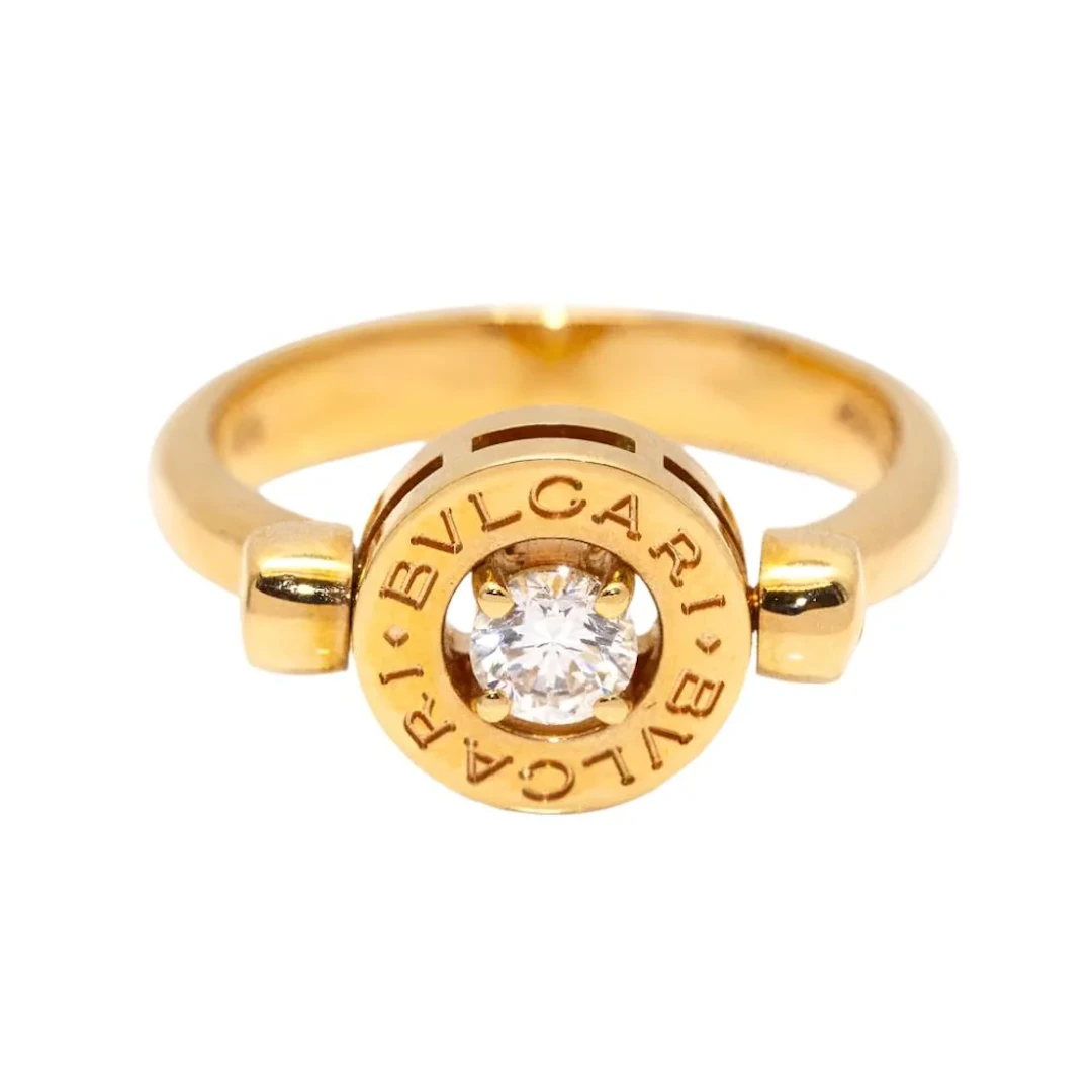 BULGARI "Flip" ring in pink gold and diamonds