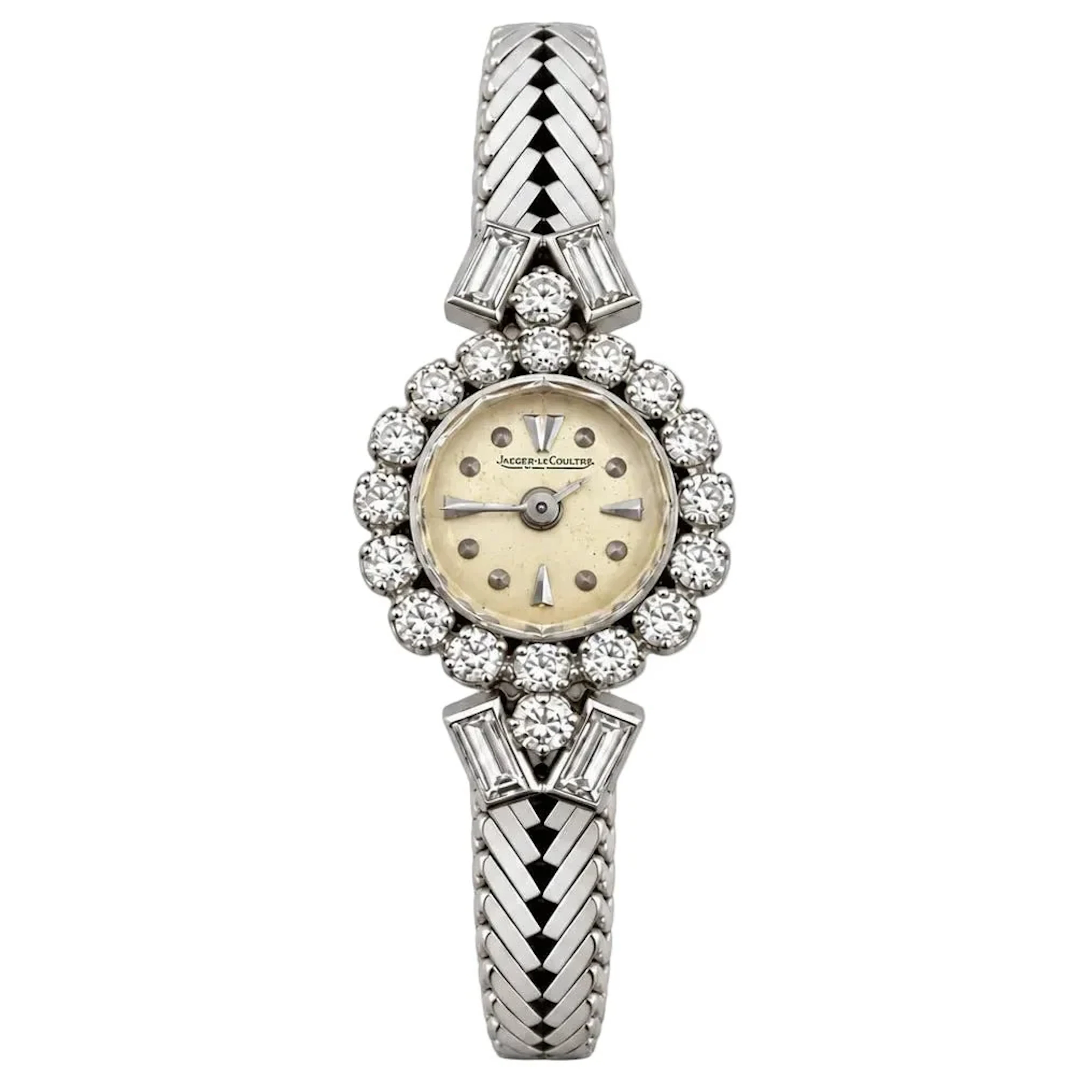 Montre JAEGE-LECOULTRE en or blanc et diamants