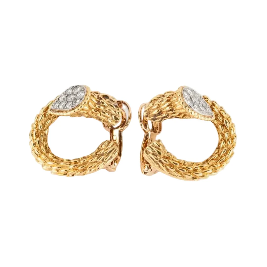 Boucles d'oreilles BOUCHERON "Serpent Bohème" en or jaune et diamants