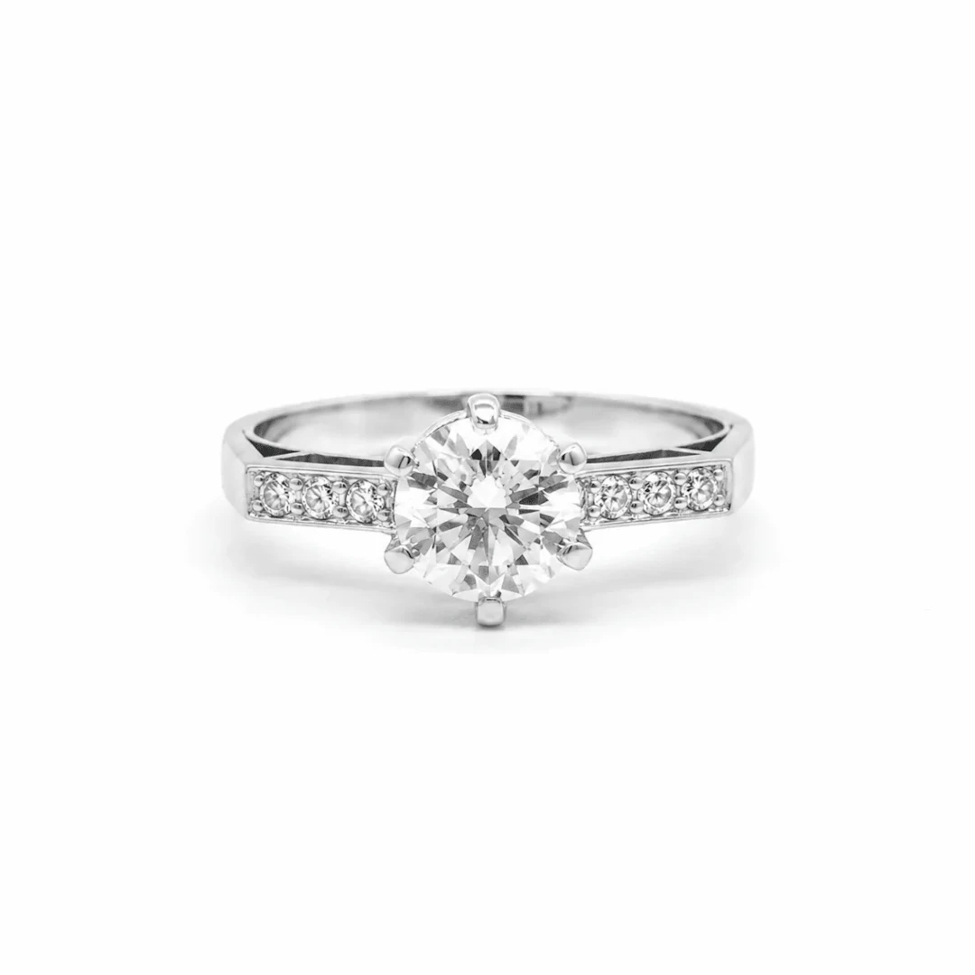 Platinum and Diamond Solitaire Ring