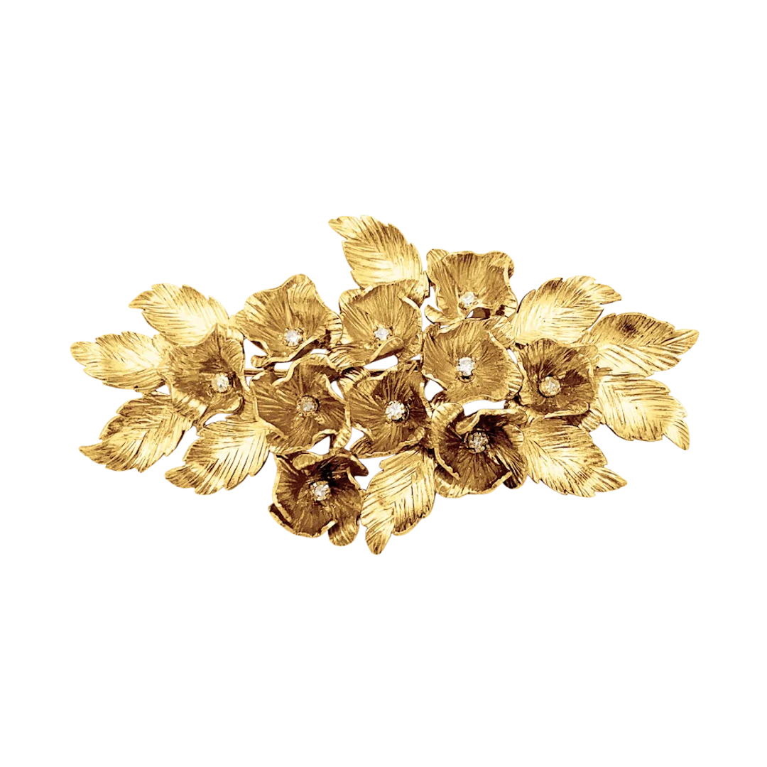 Broche Épingle en or jaune et diamant
