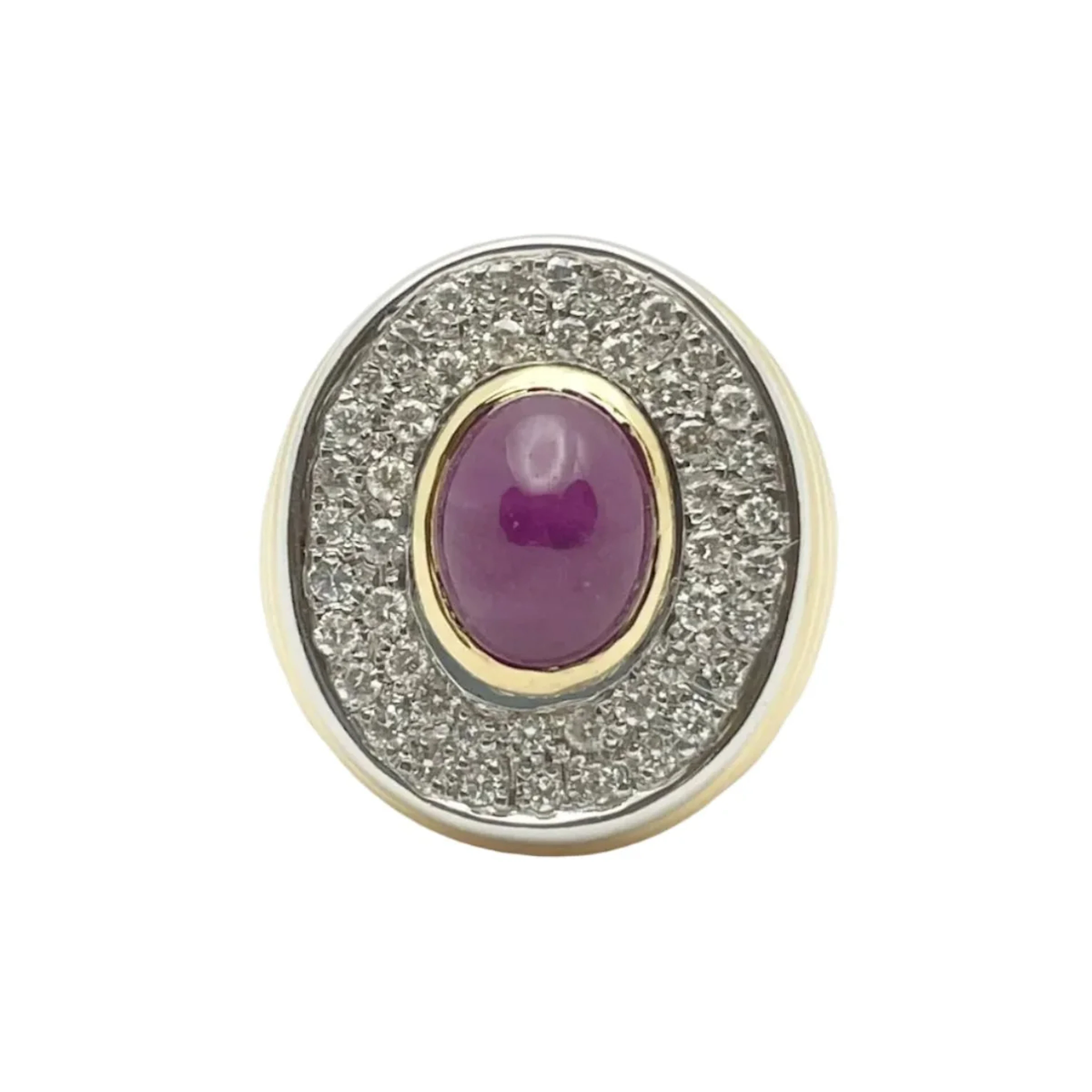 White gold, Yellow gold, Ruby and Diamond Cocktail Ring
