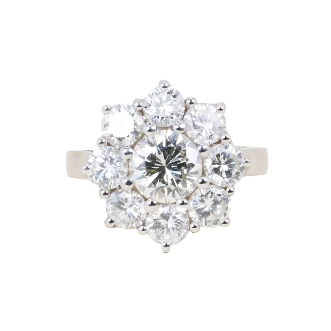 Bague Marguerite en or blanc et diamants