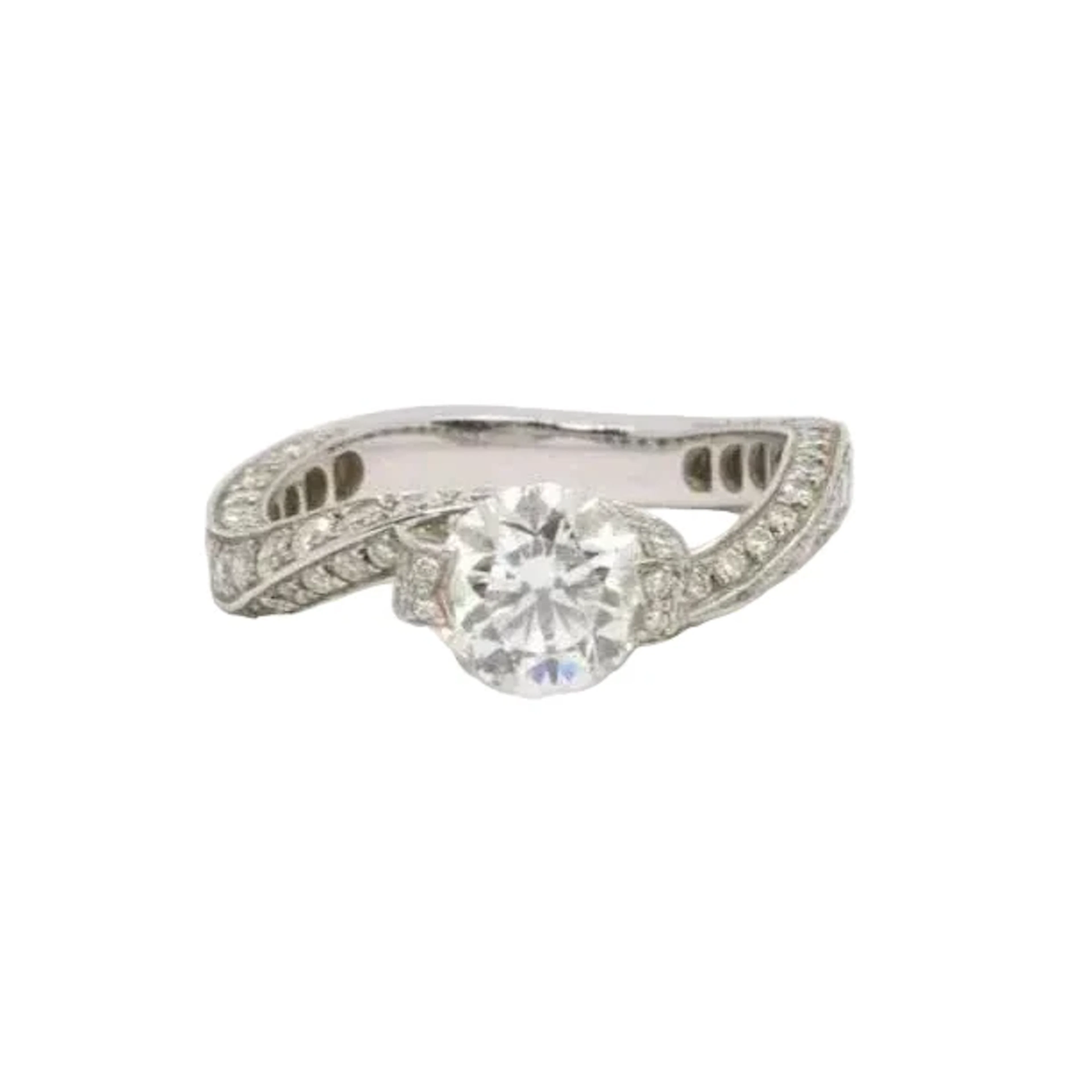 White Gold Solitaire Ring with Diamonds