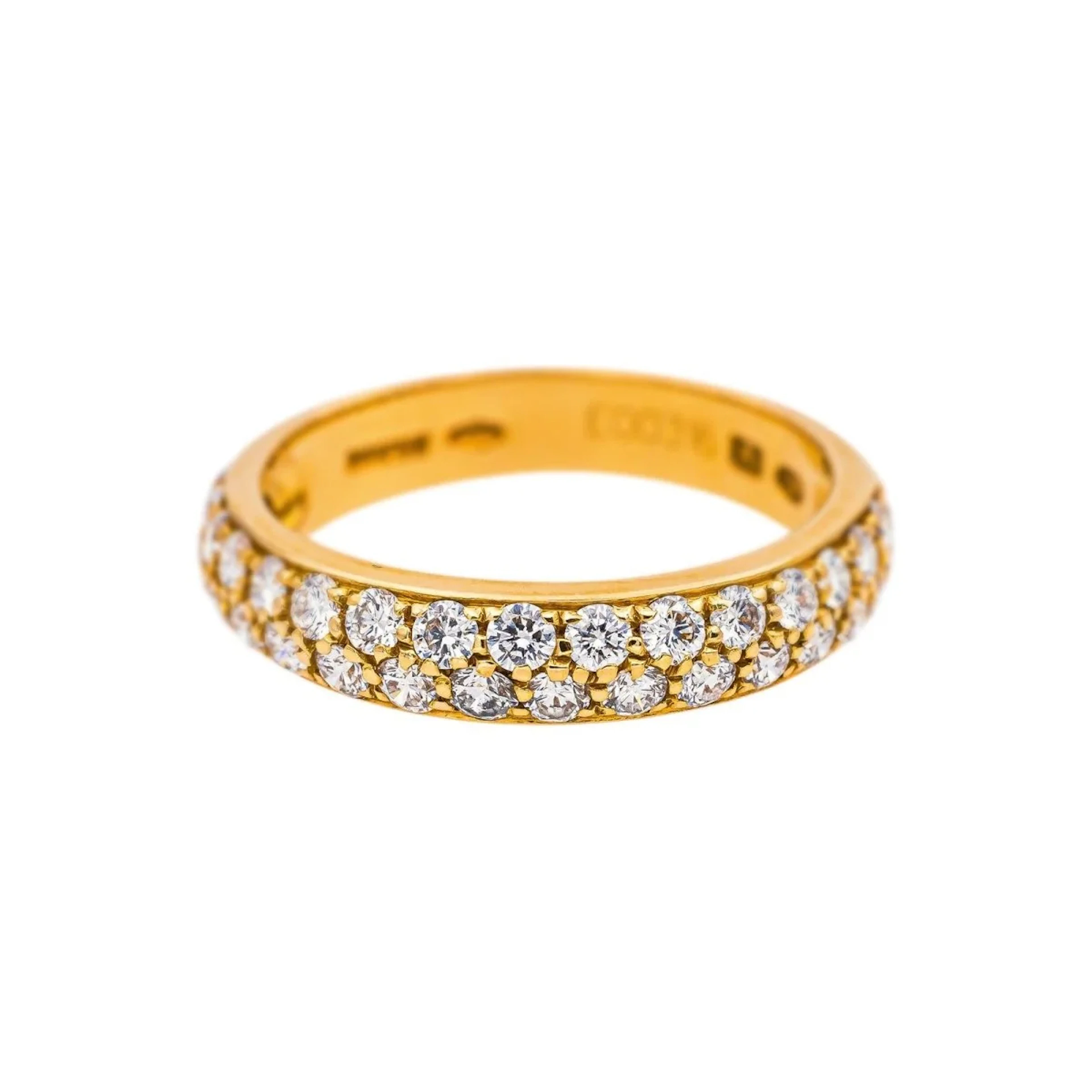 Boucheron Amour Half-Wedding Band Ring in Yellow gold with Diamonds