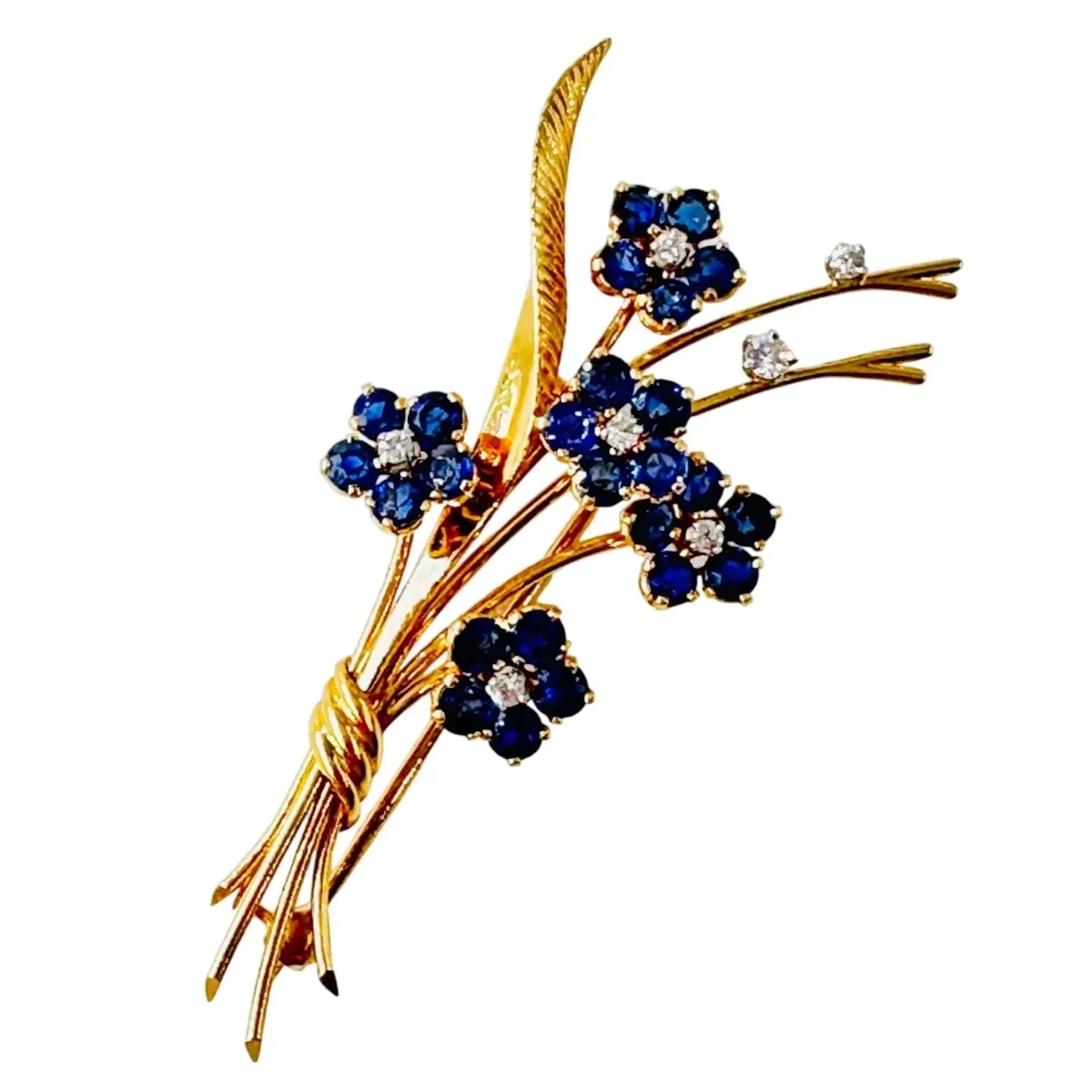 VAN CLEEF & ARPELS "Bouquet Hawaï" brooch in yellow gold, platinum