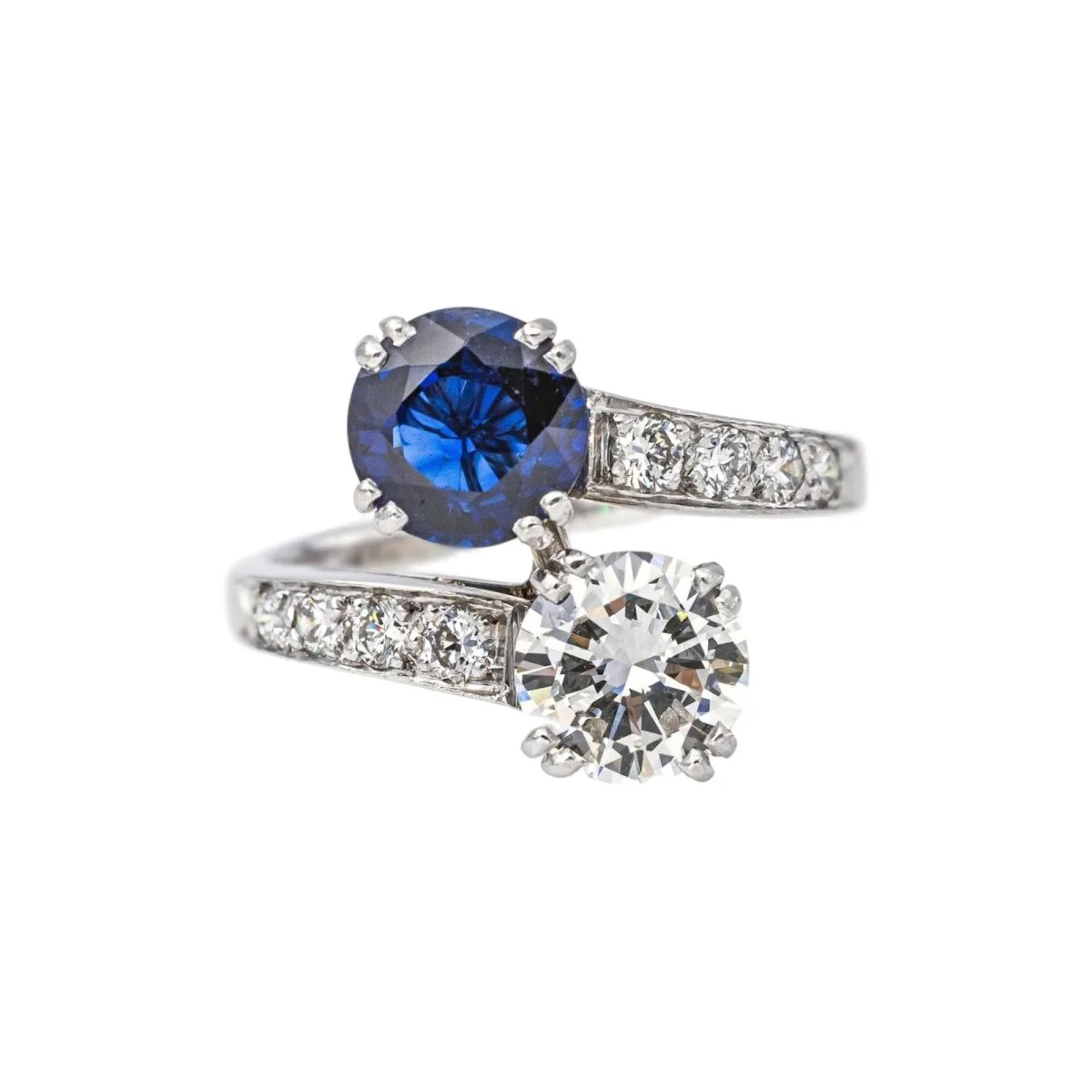 "Toi & Moi" Platinum Sapphire Ring