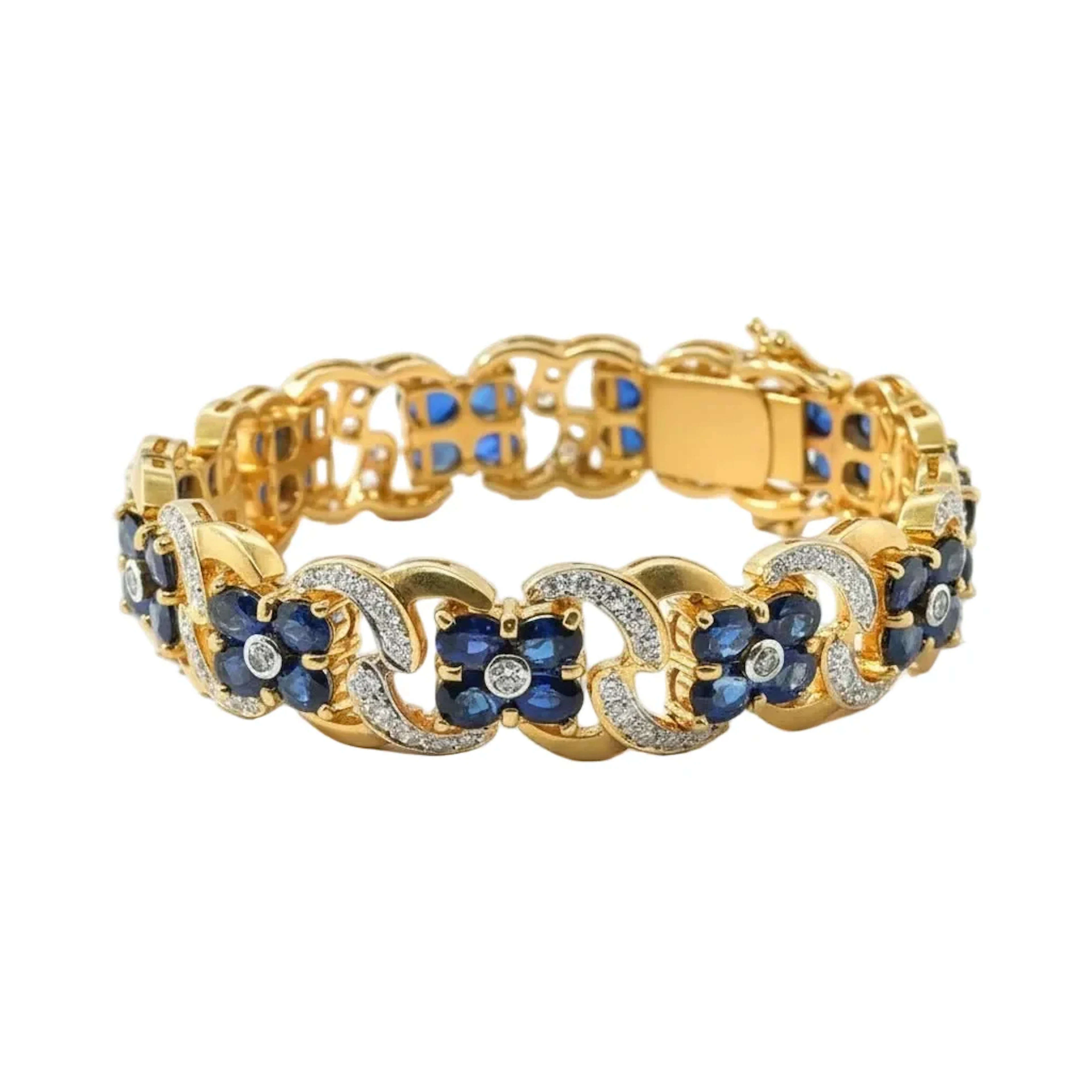 Yellow Gold Bracelet with Sapphires and Diamonds
