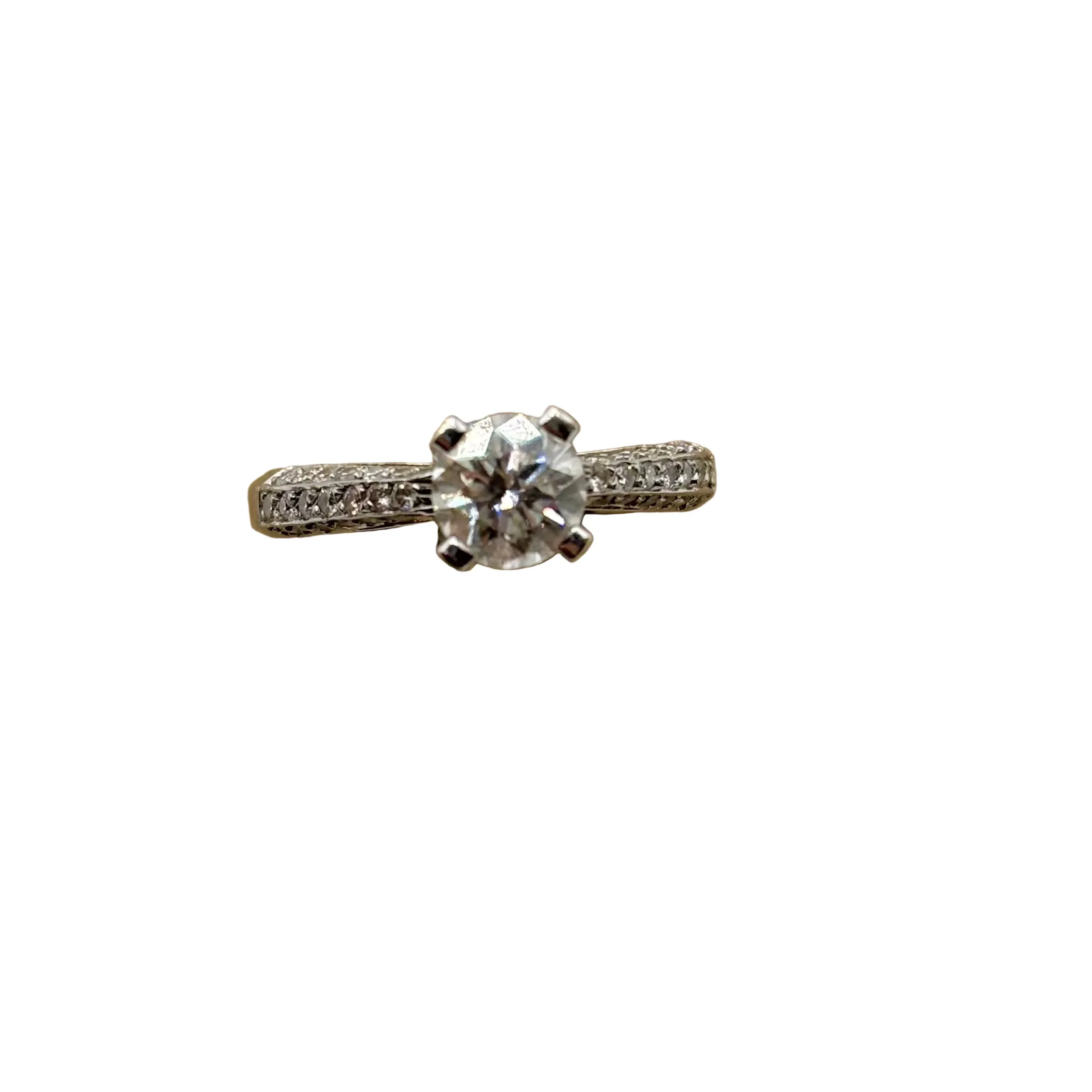Ring Solitaire in white gold and diamonds