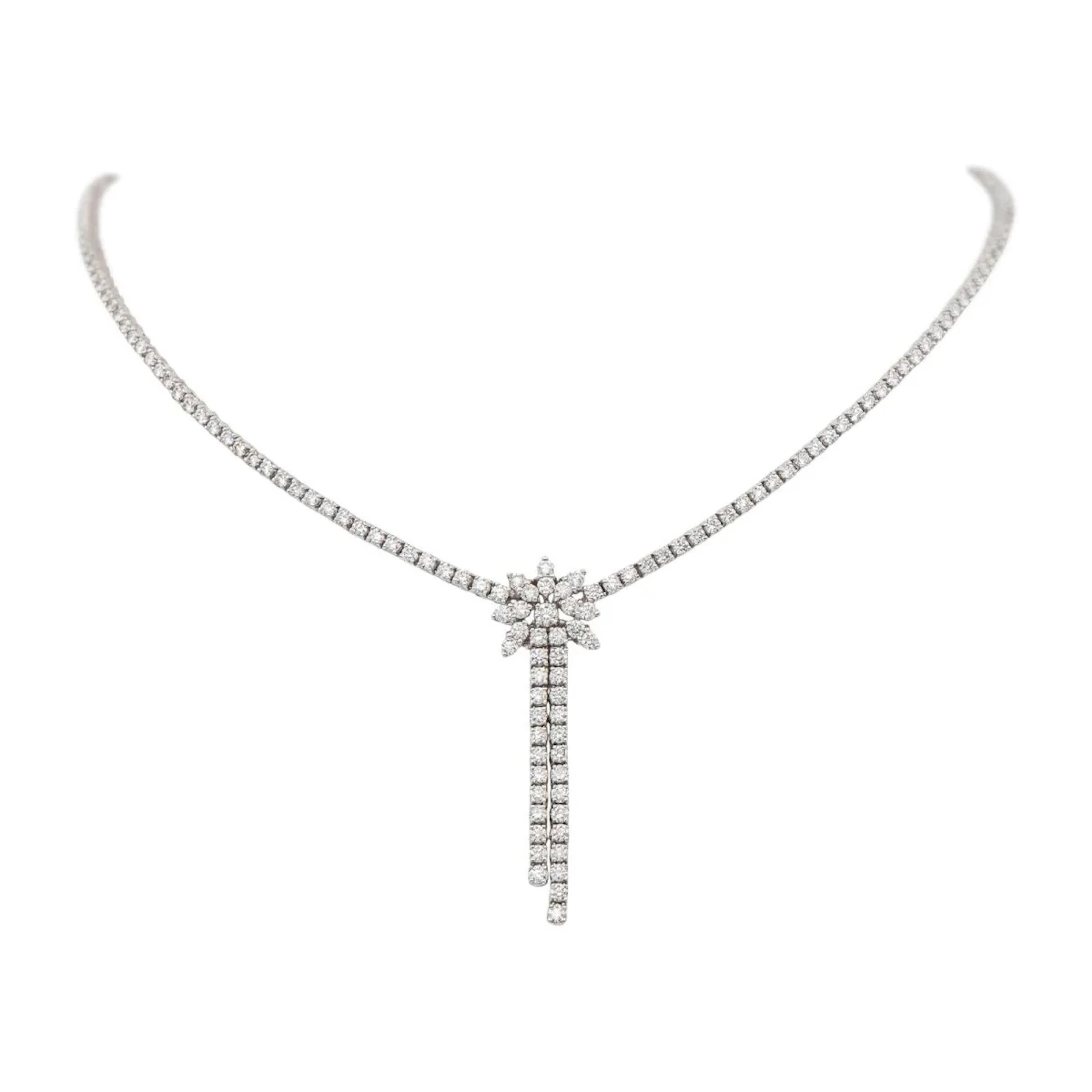 Rivière necklace in white gold and diamonds