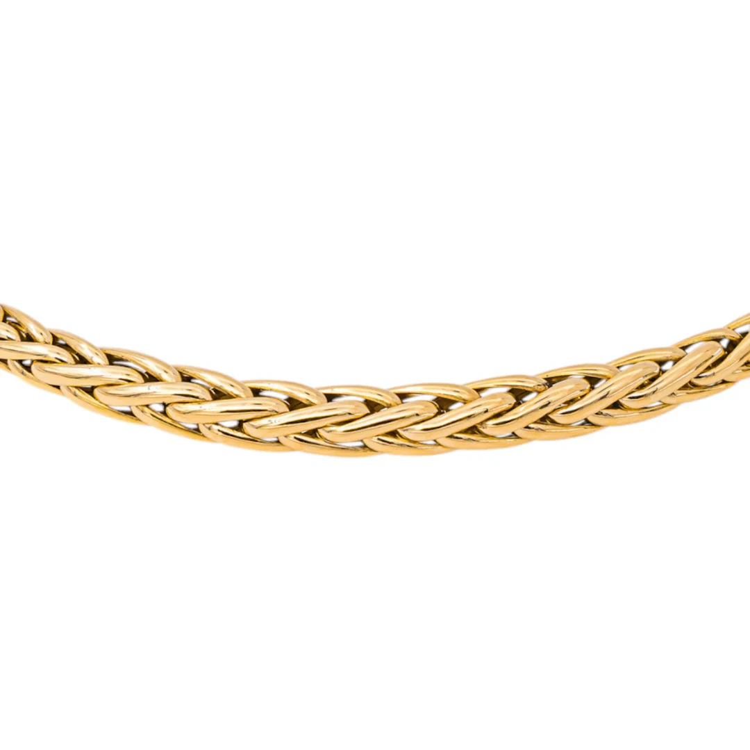 Yellow Gold Palm Leaf Link Necklace
