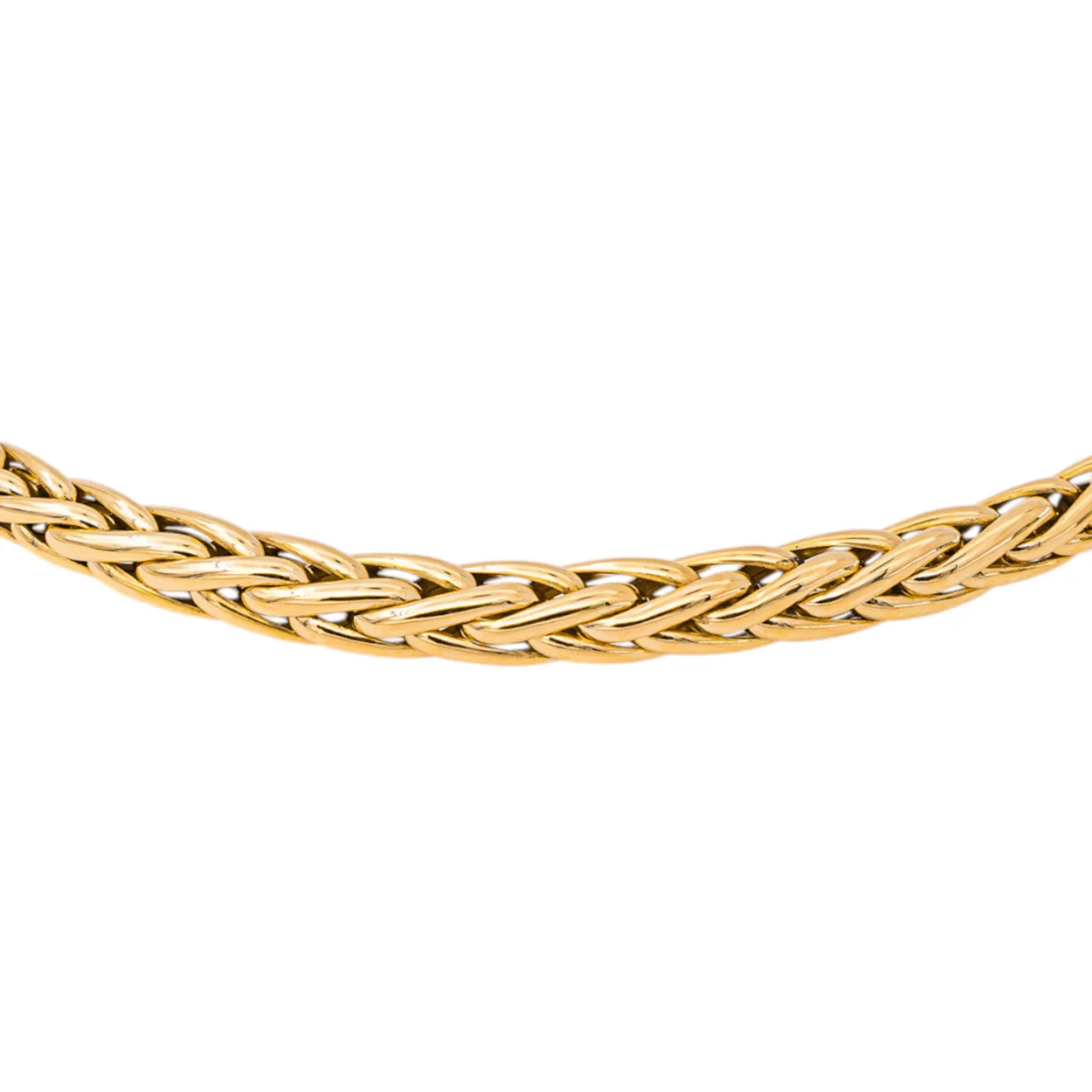 Yellow Gold Palm Leaf Link Necklace