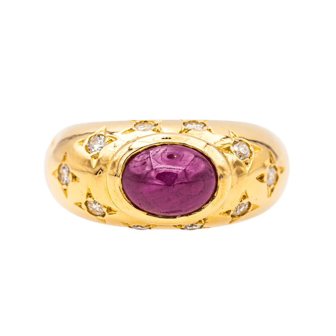 Ring Rush in yellow gold, ruby and diamonds