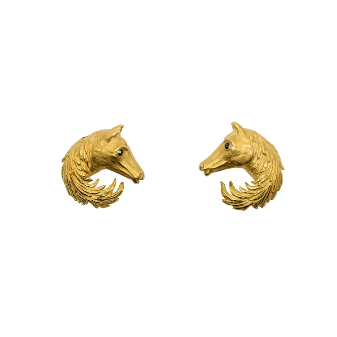 HERMÈS Horse Head earrings in yellow gold