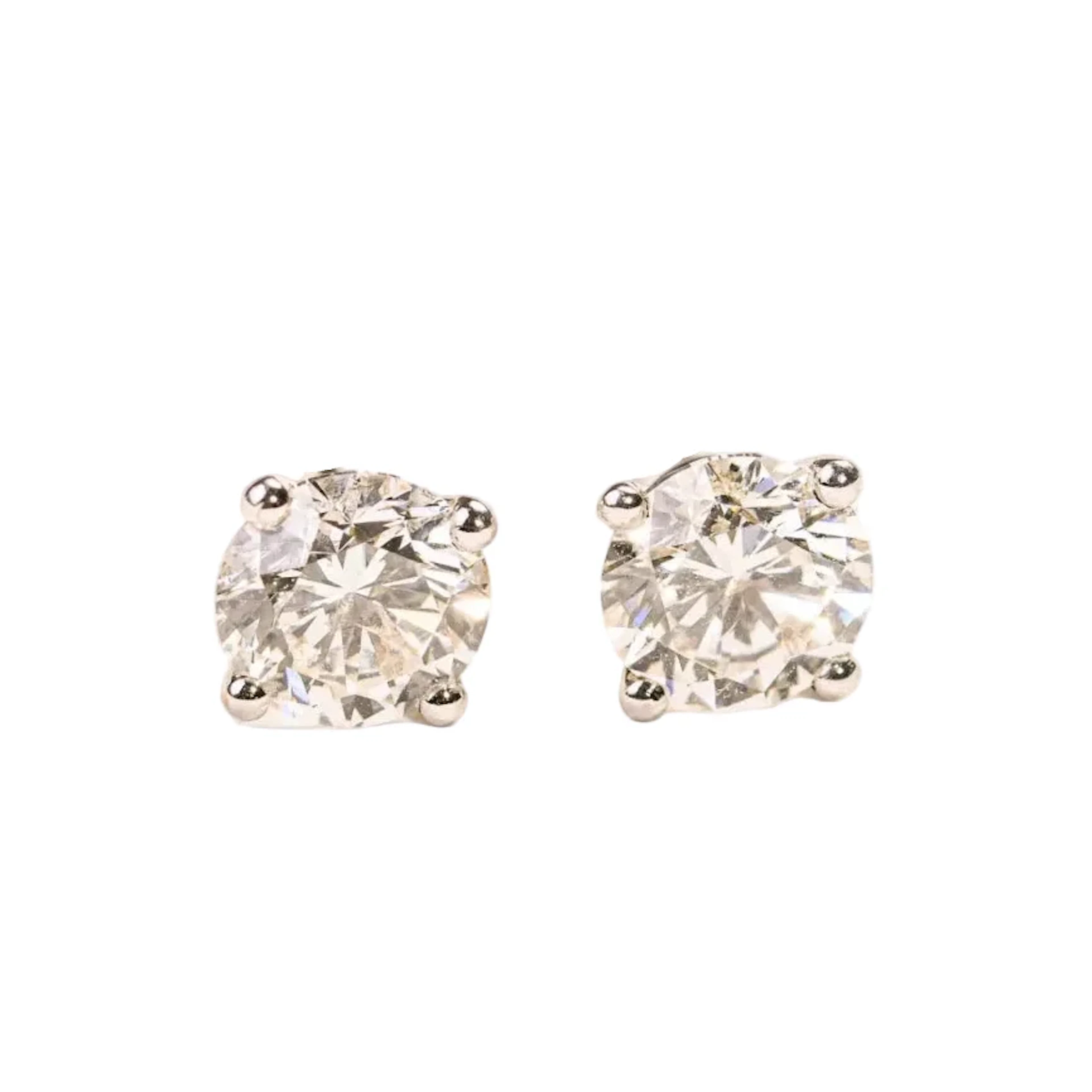 White Gold and Diamond Stud Earrings