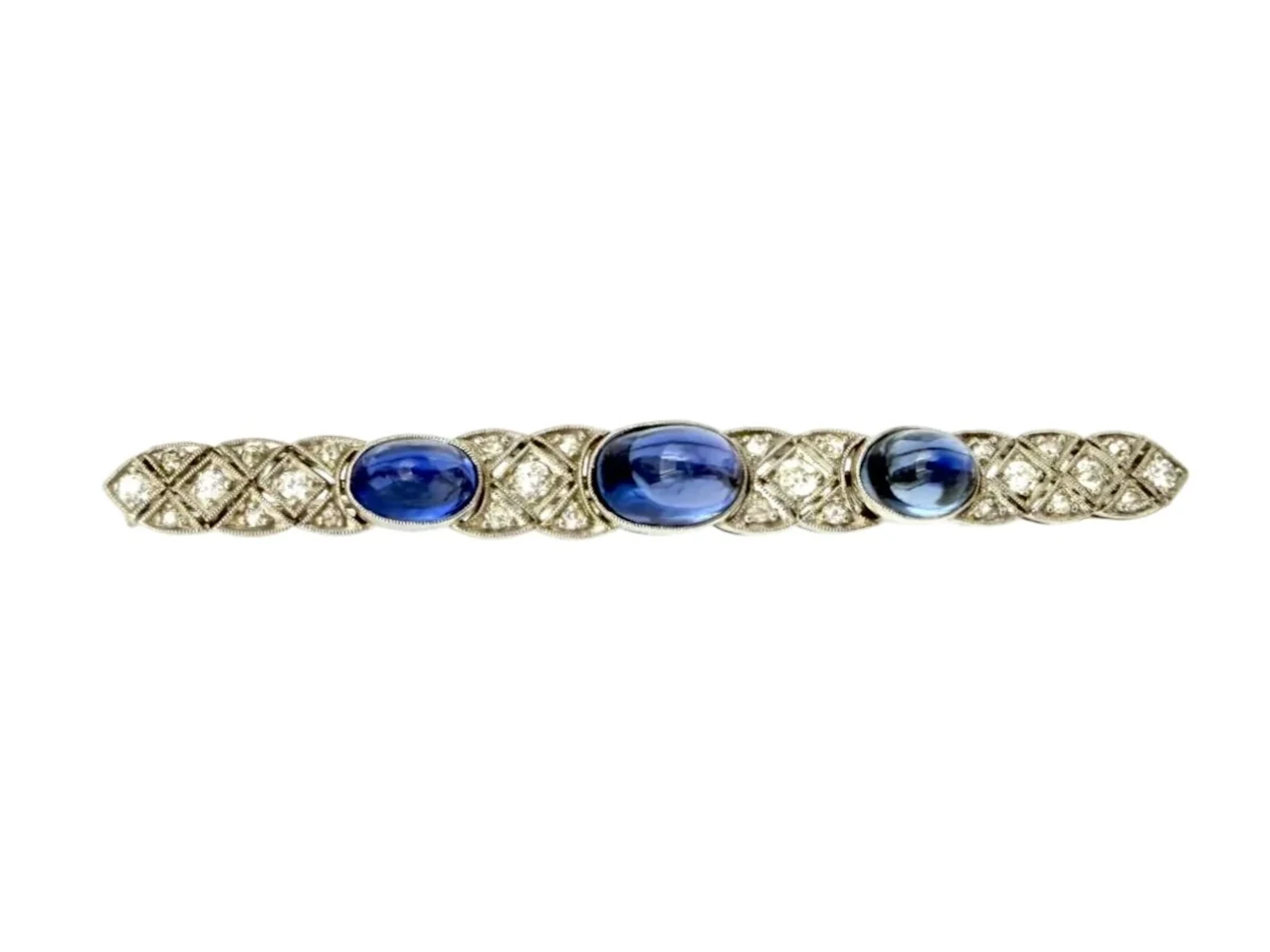 Platinum Brooch with Sapphires and Diamonds