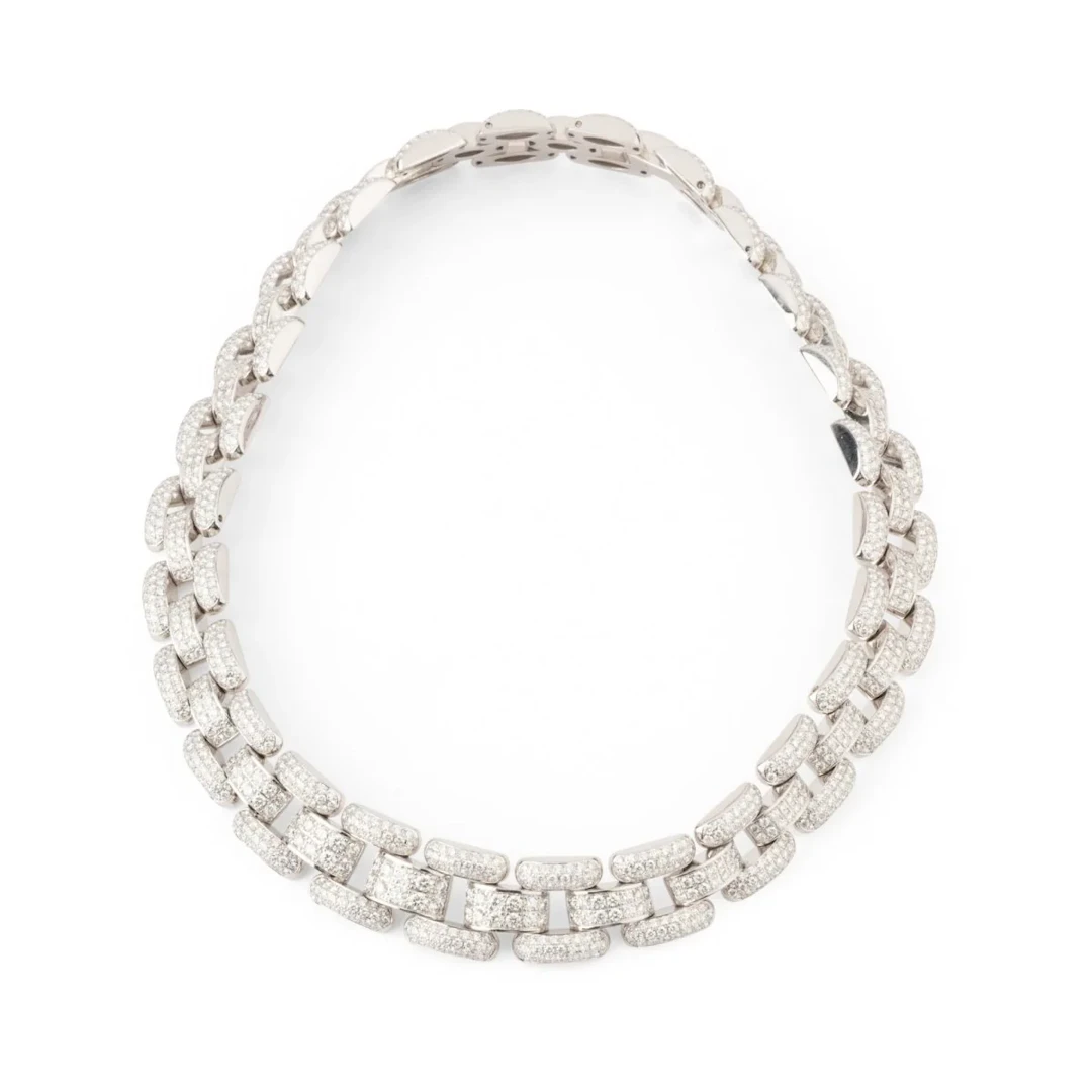 CHOPARD mesh necklace in white gold and diamonds