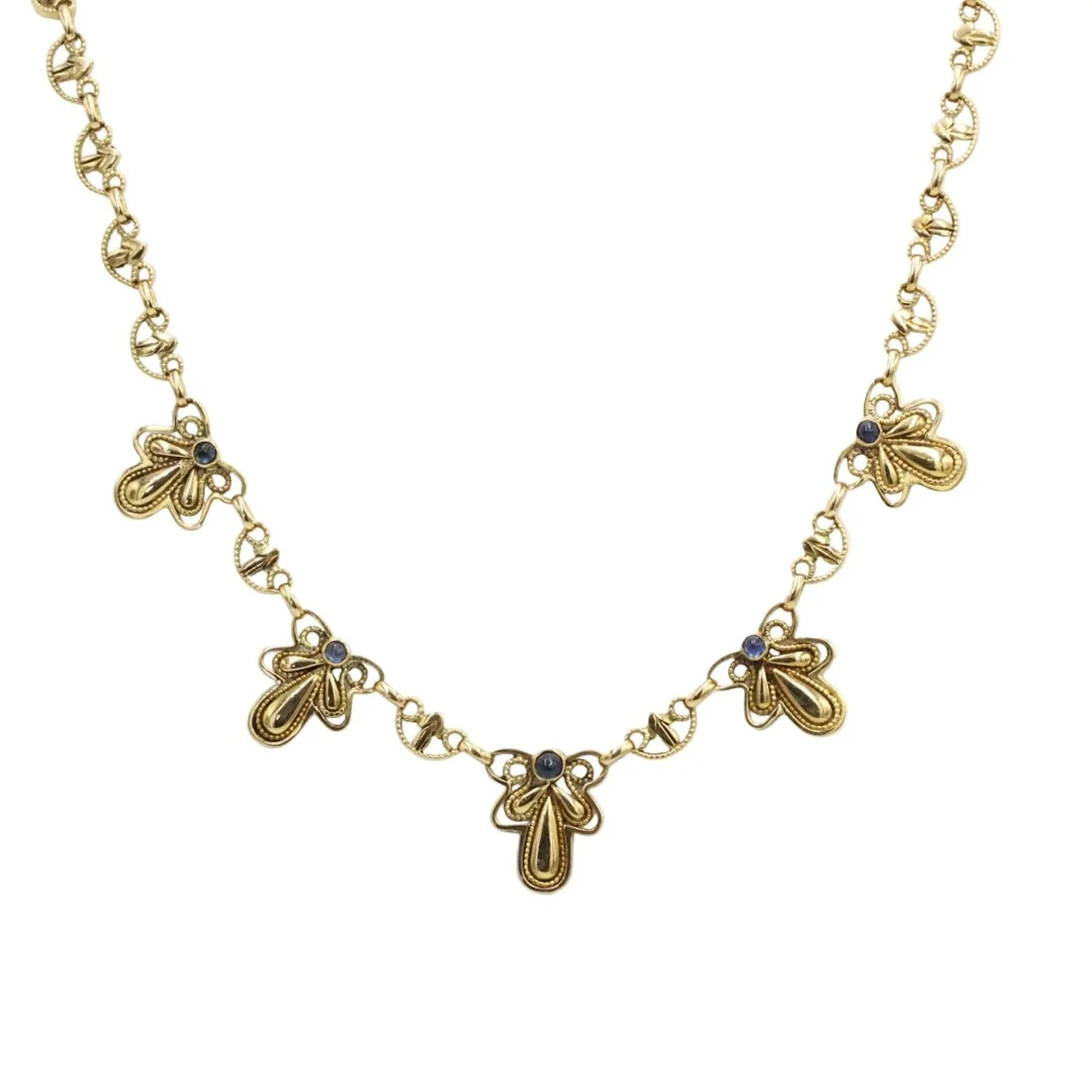 Yellow Gold Necklace with Sapphires