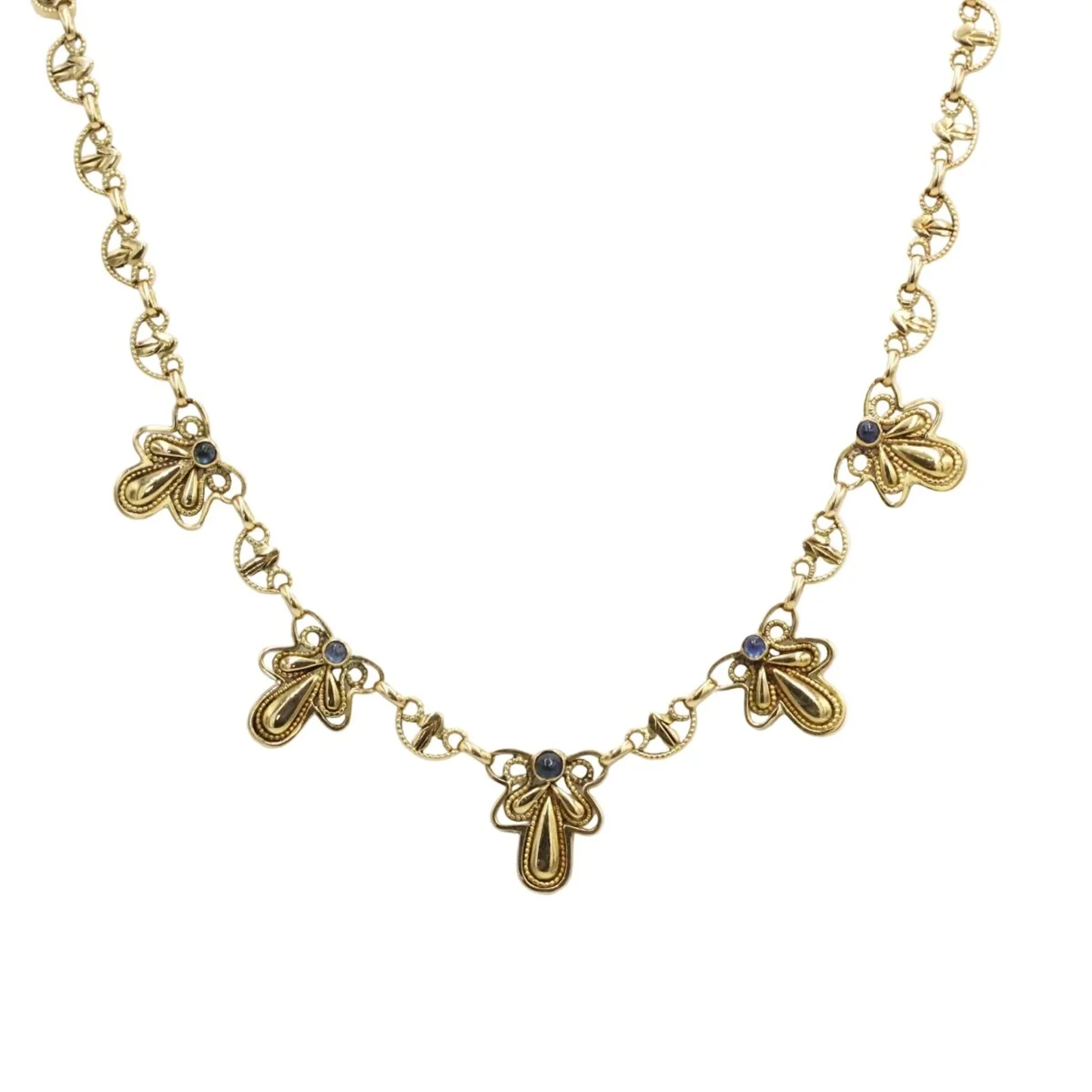 Yellow Gold Necklace with Sapphires