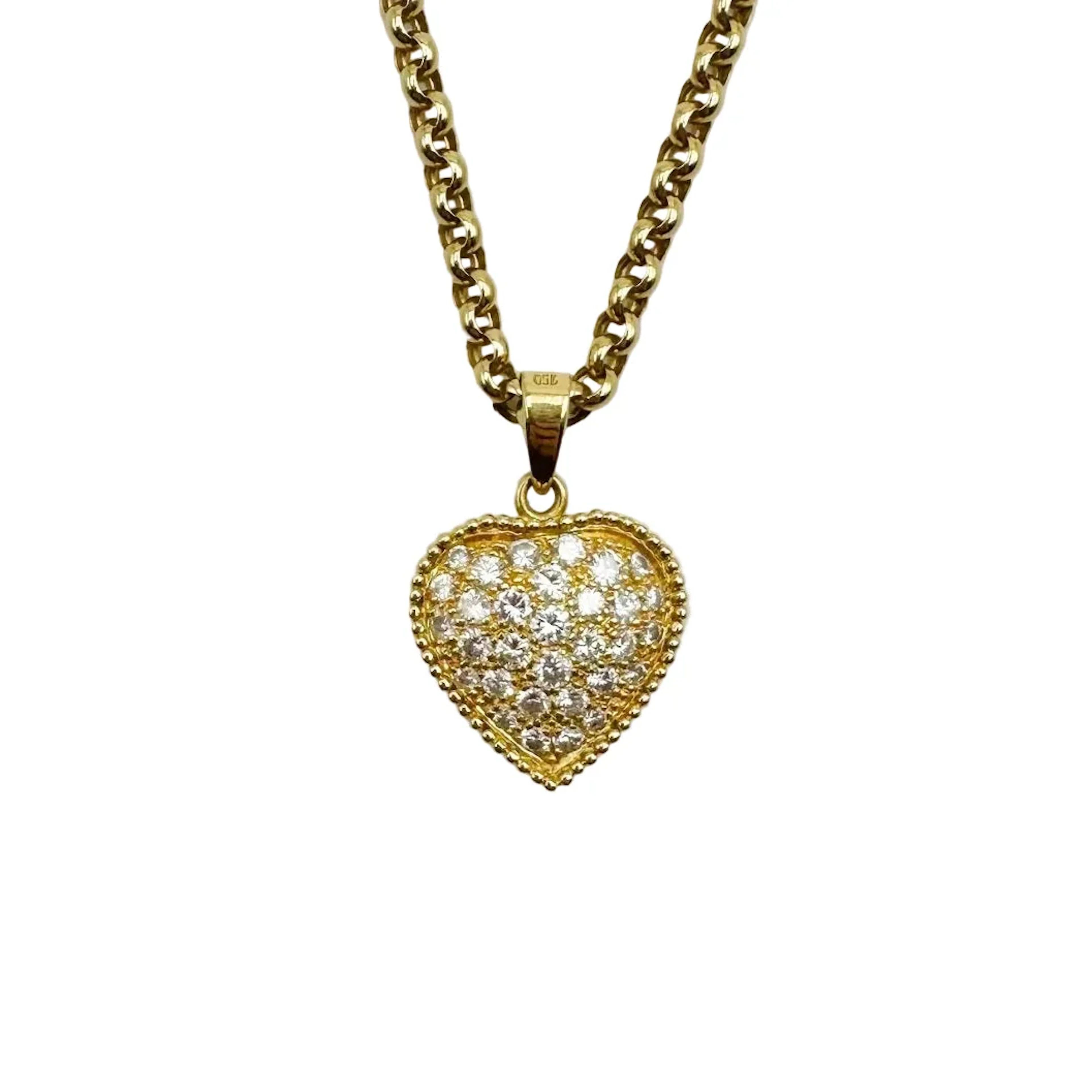 Necklace Heart, with chain signed CHOPARD yellow gold and diamonds