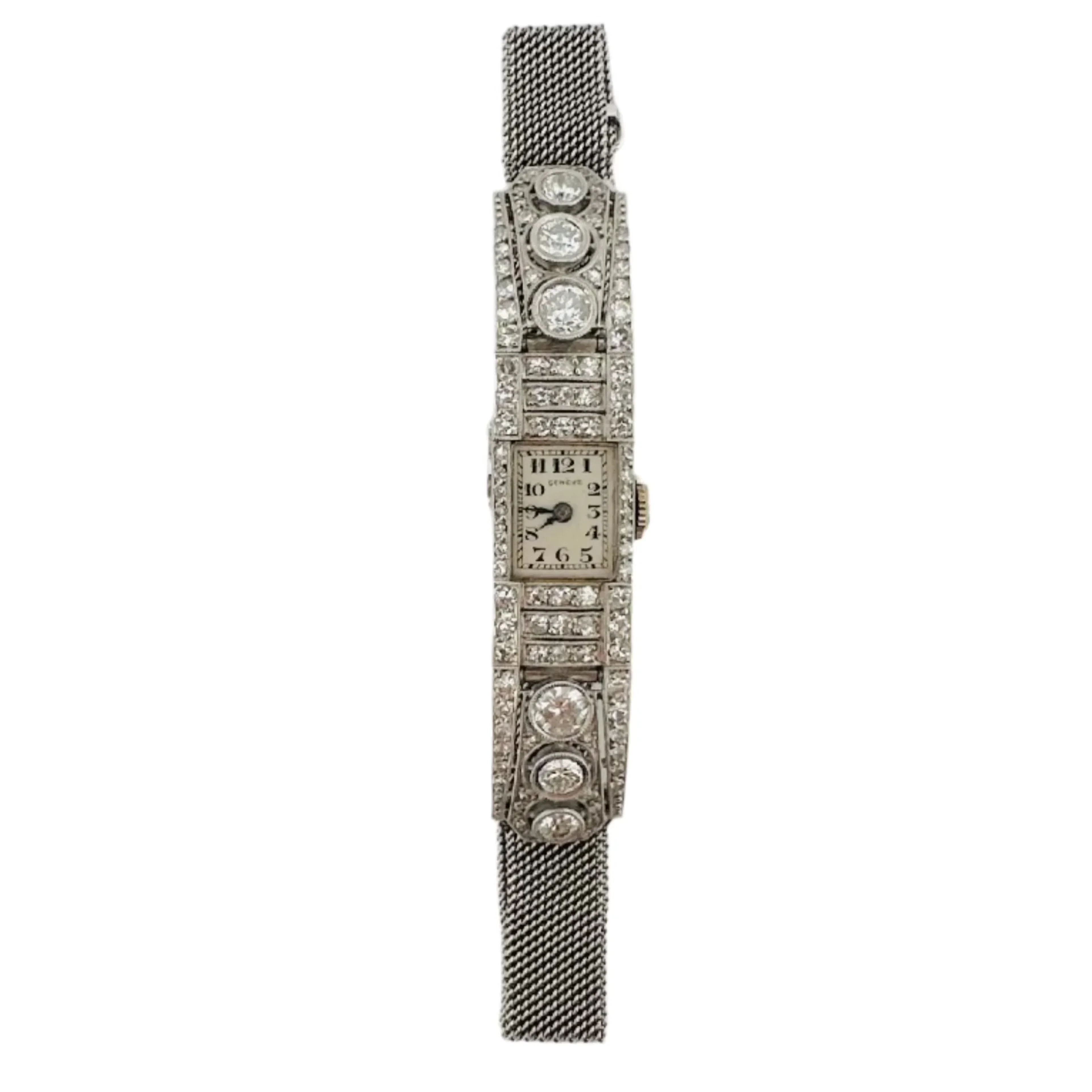 Art Deco watch in white gold and diamonds