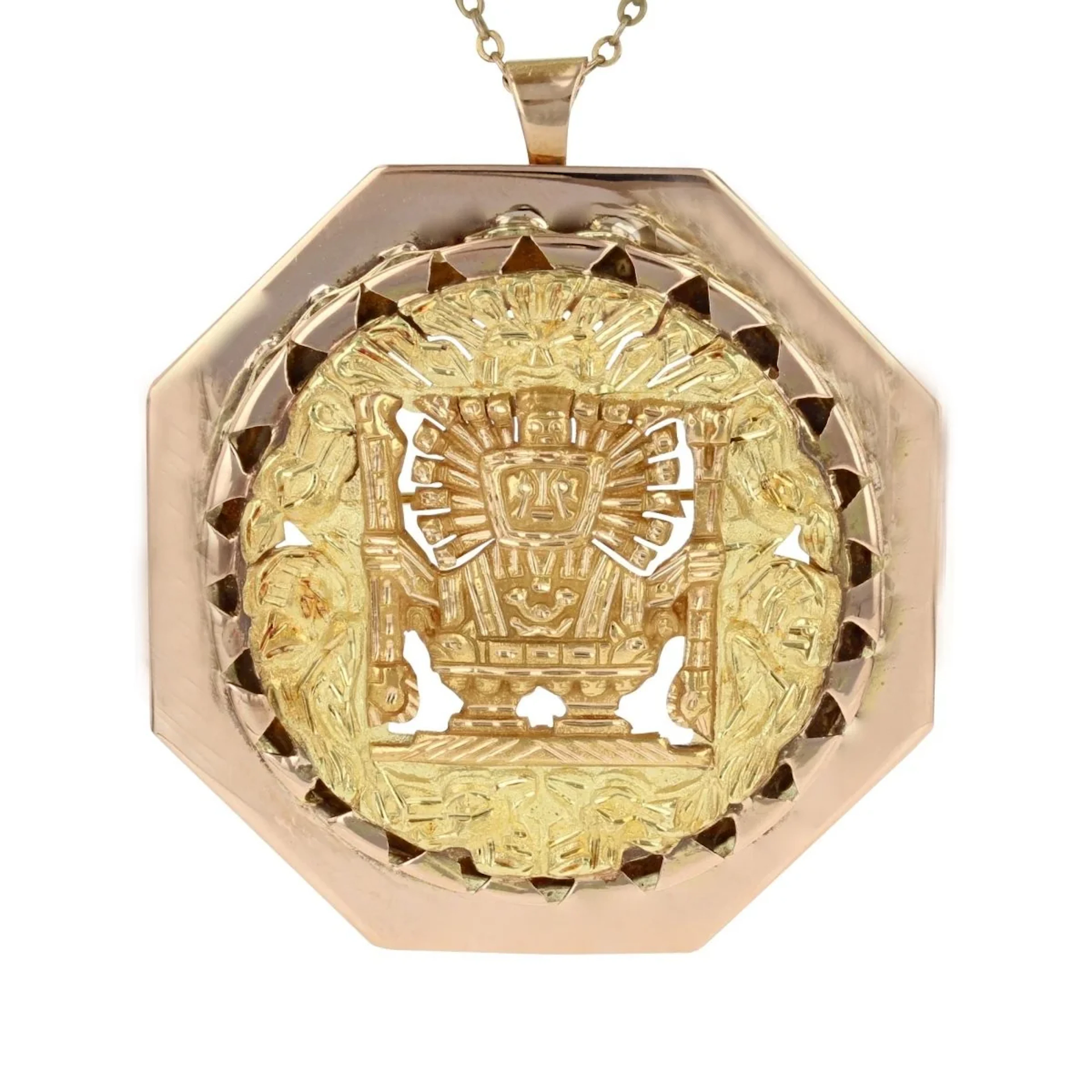 Yellow and rose gold pendant