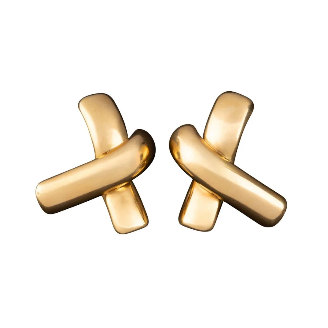 18k Gold Cross Earrings