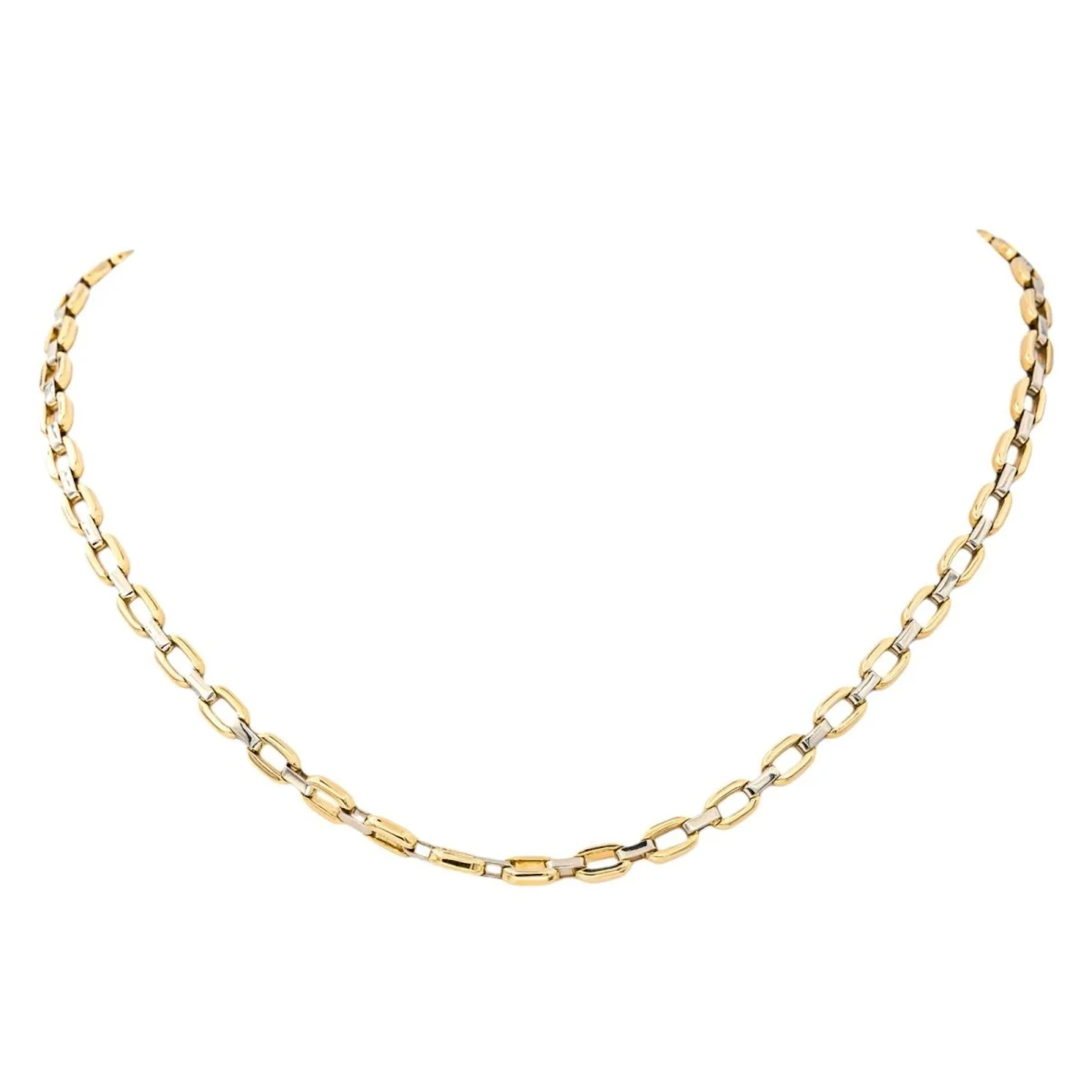 Yellow and white gold chain necklace