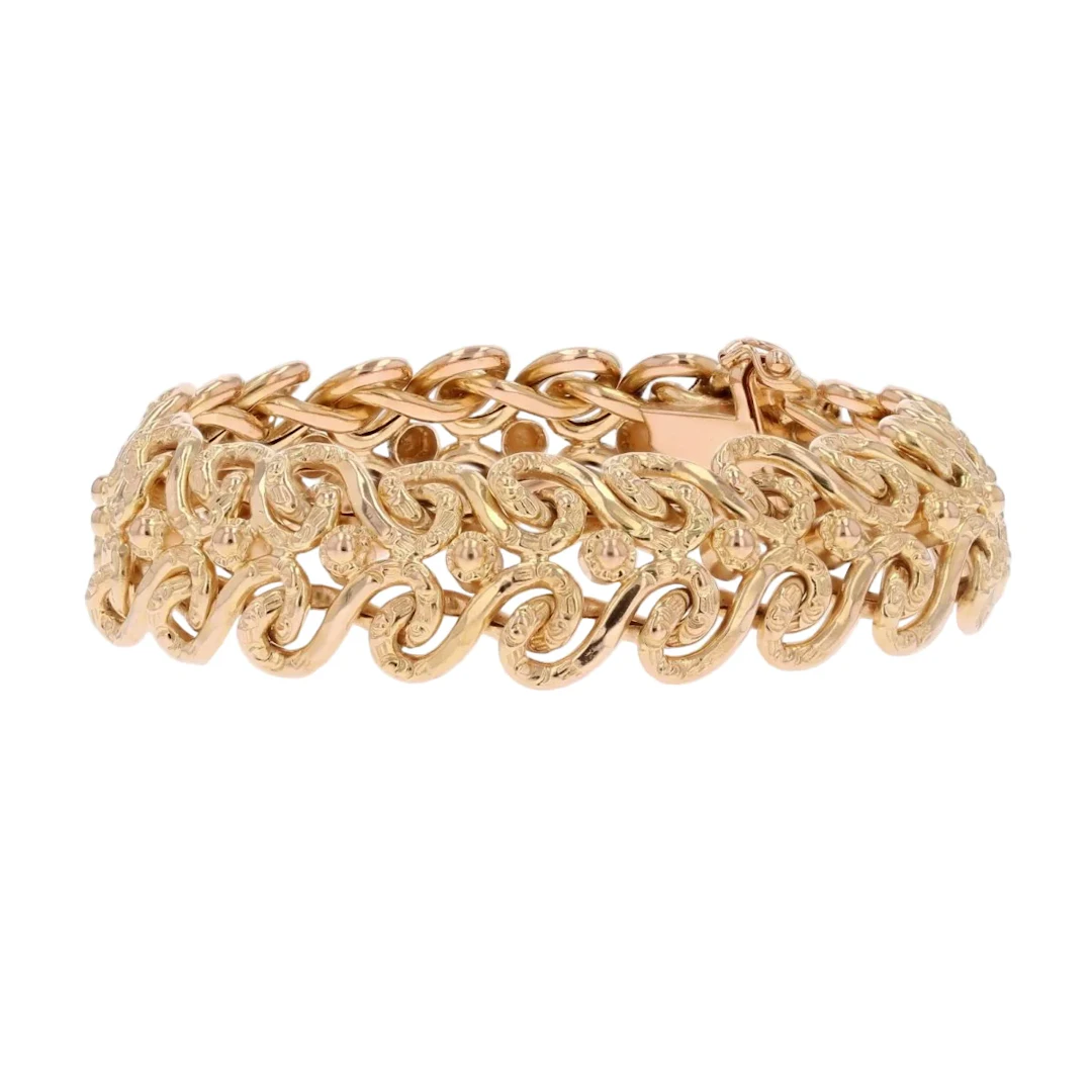 Bracelet yellow gold vintage arabesques