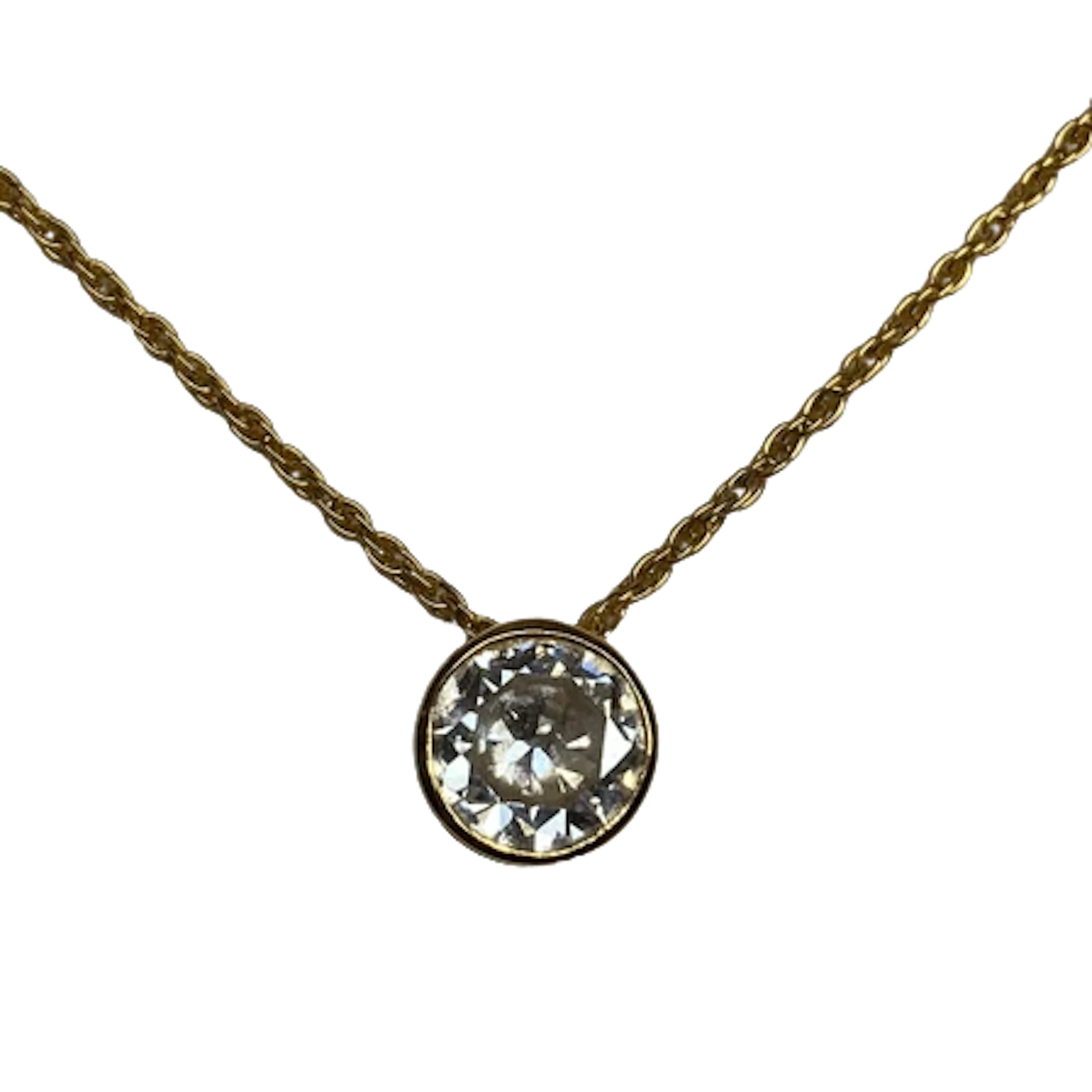 Yellow Gold and Diamond Pendant Necklace