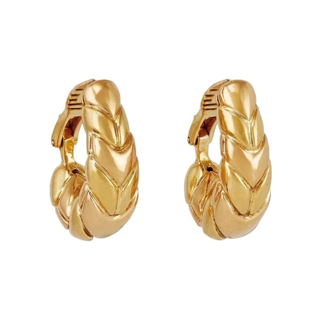 Earrings Clips BULGARI "Spiga" in yellow gold