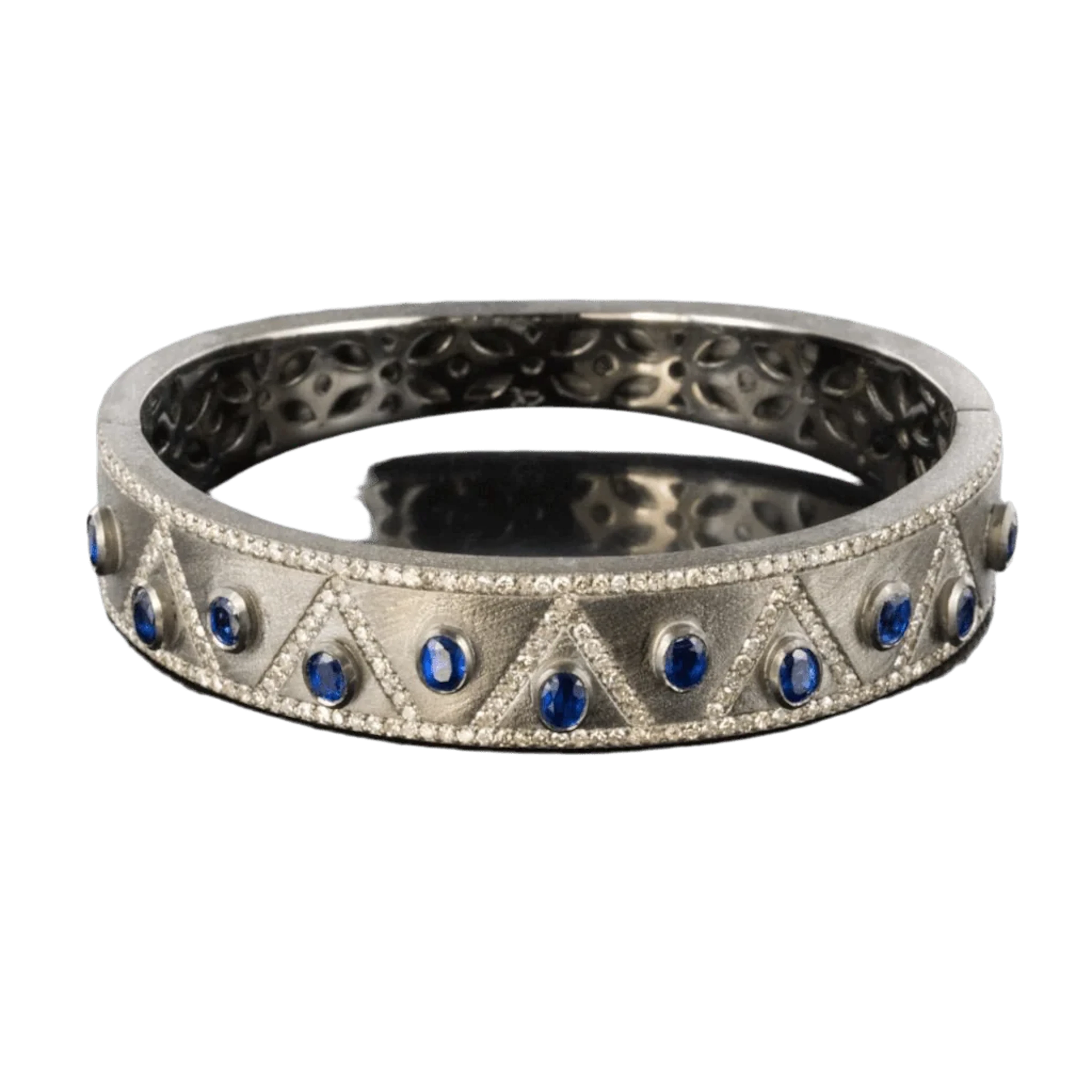 Bracelet Rush in silver, cyanites and diamonds